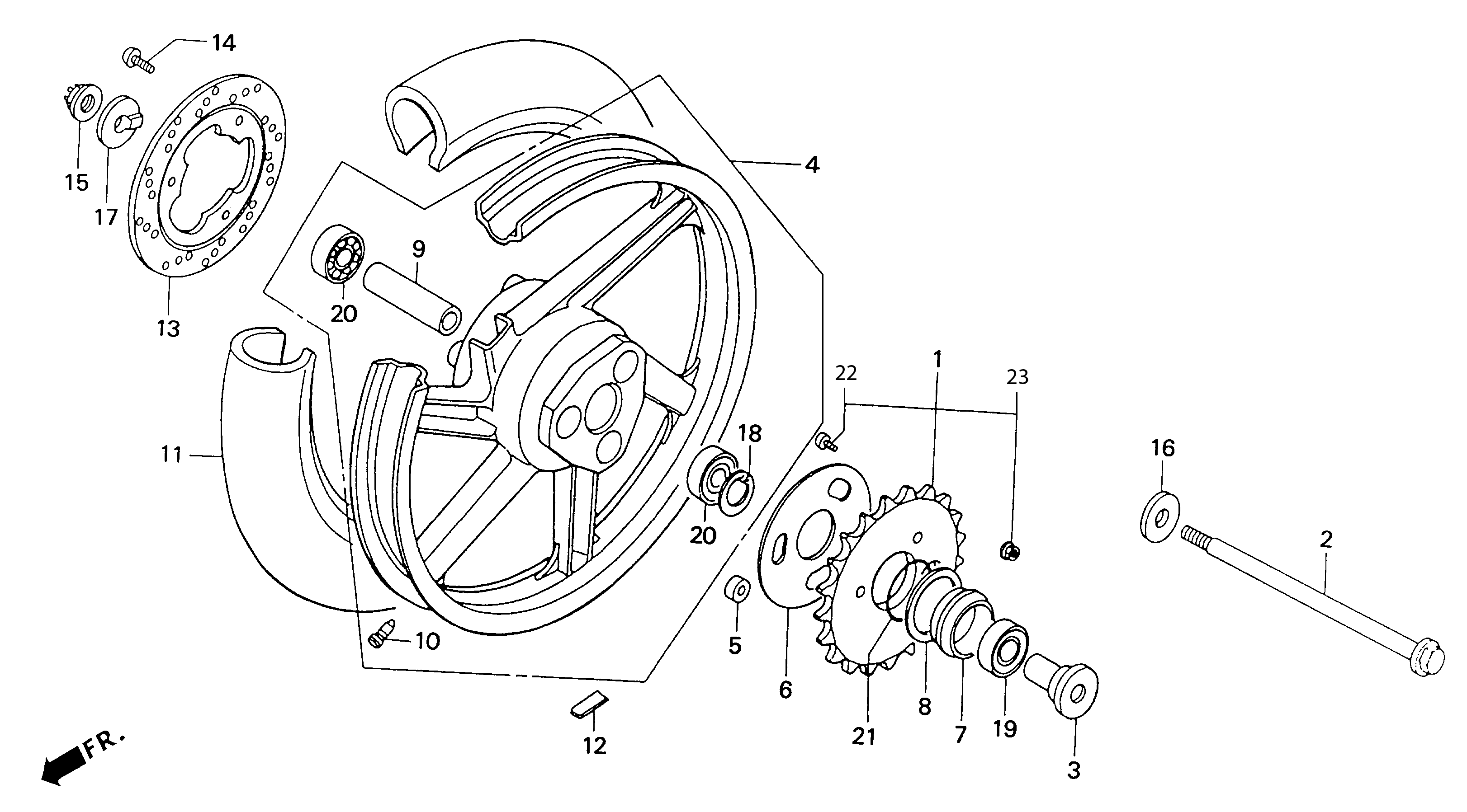 1991 Honda RS125R - F8 Rear Wheel Image