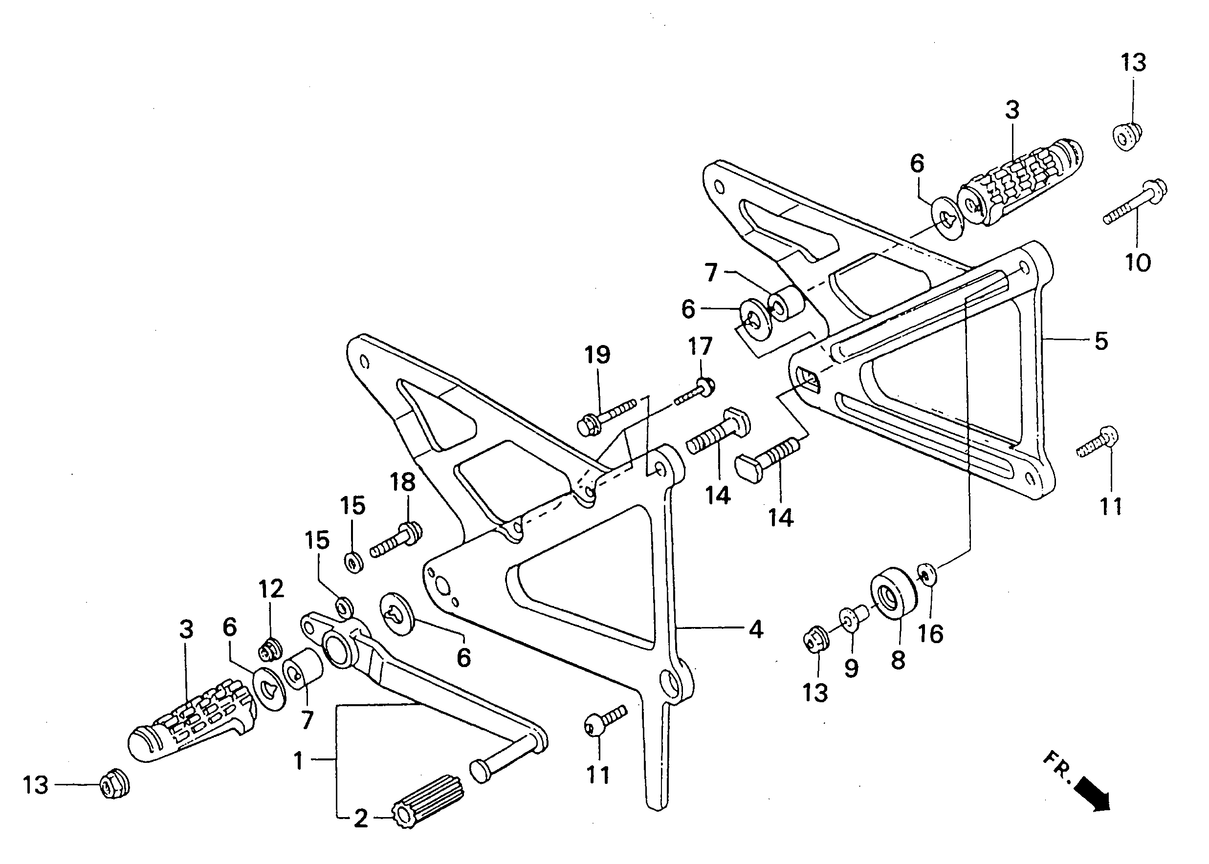 1991 Honda RS125R - F10 Foot Peg / Brake Pedal Image