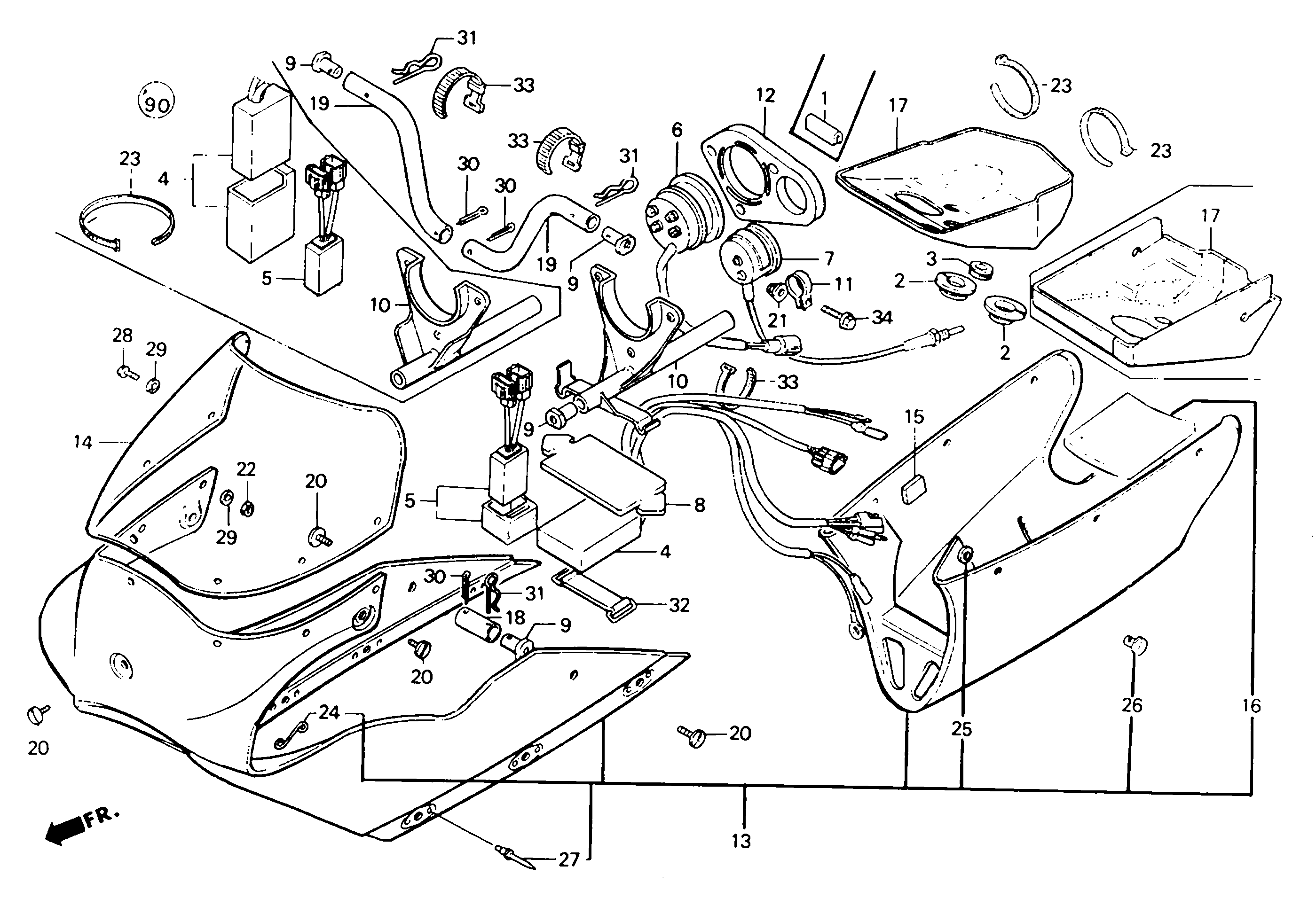 1991 Honda RS125R - F14 Cowl / Tachometer Image