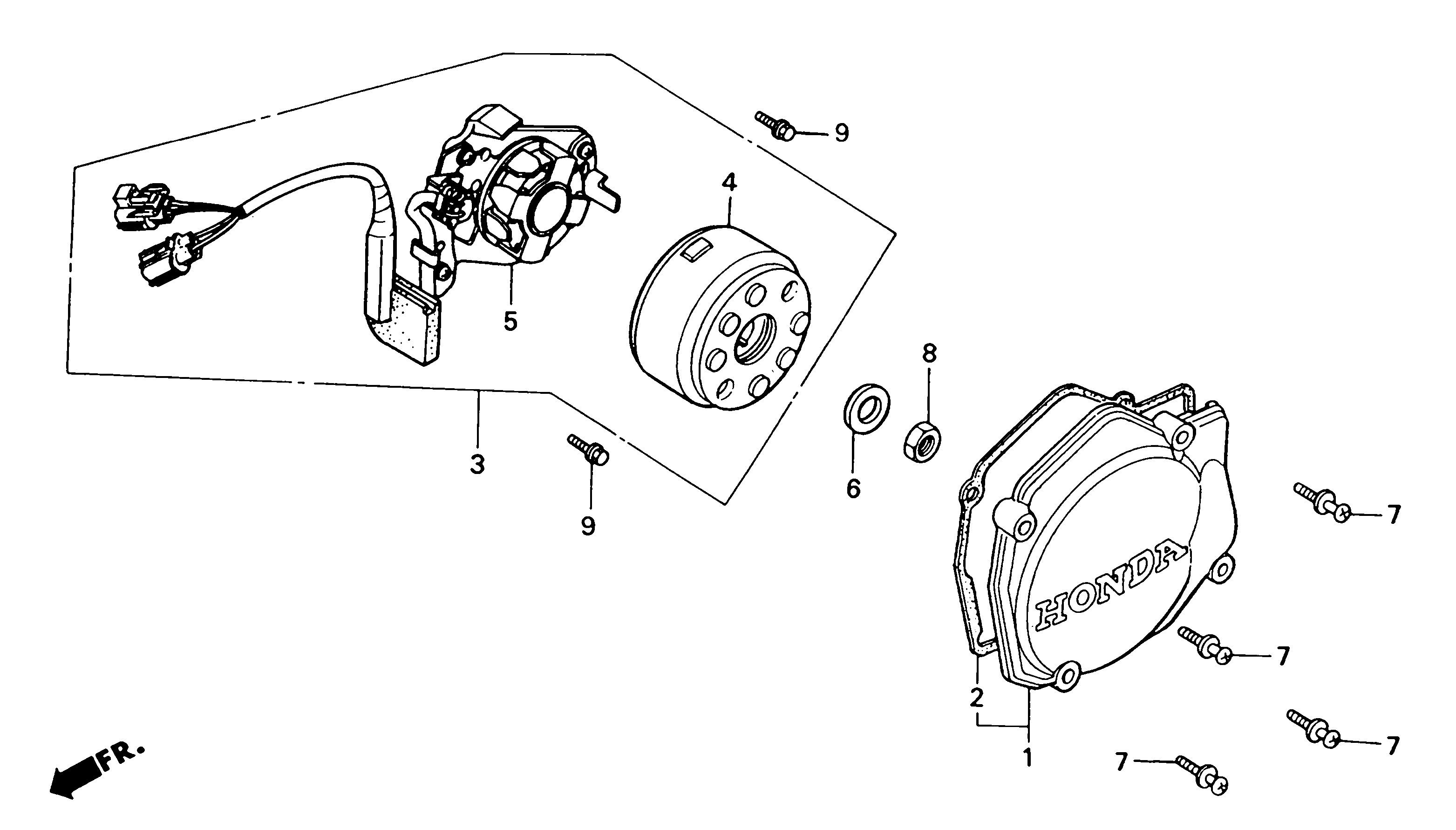 1992 Honda RS125R - E2 Left Crankcase Cover / A.C. Generator Left Crankcase Cover / AC Generator Image