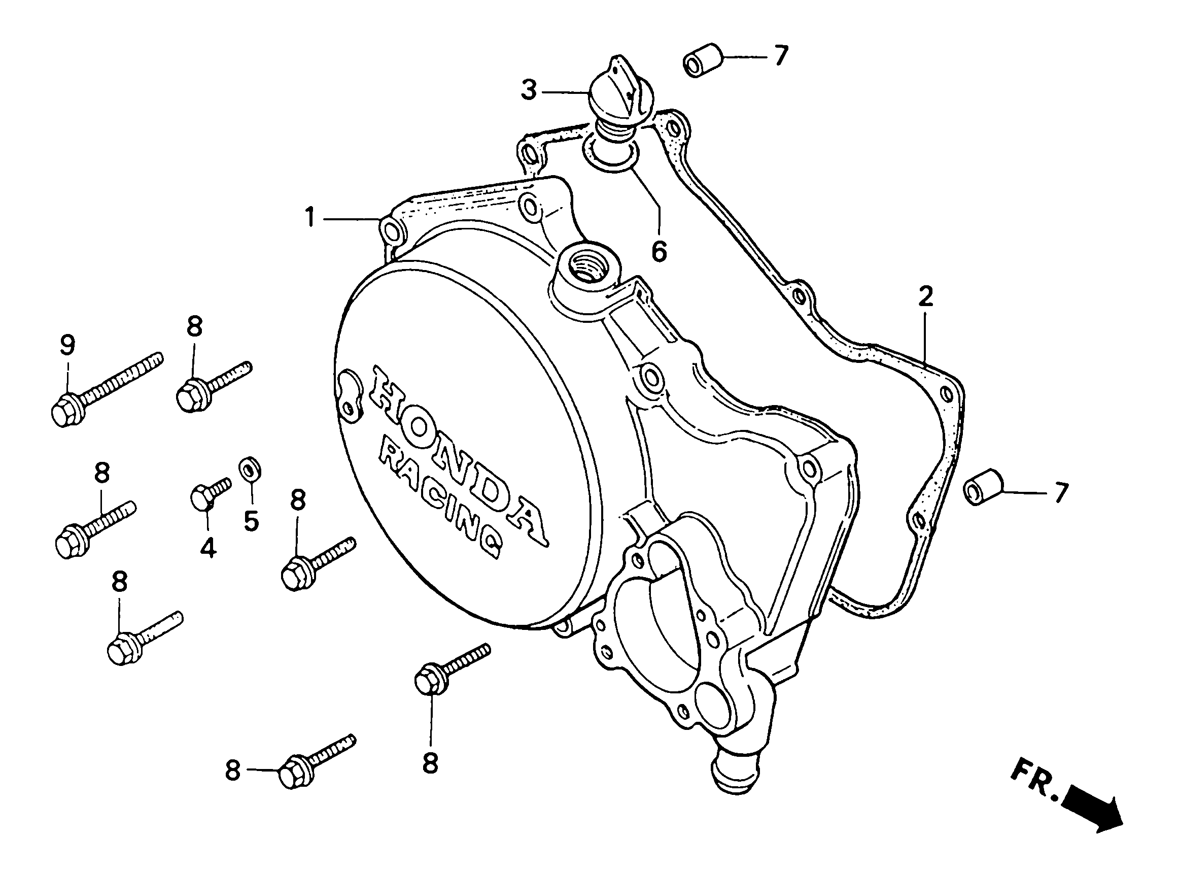 1992 Honda RS125R - E3 Right Crankcase Cover Image