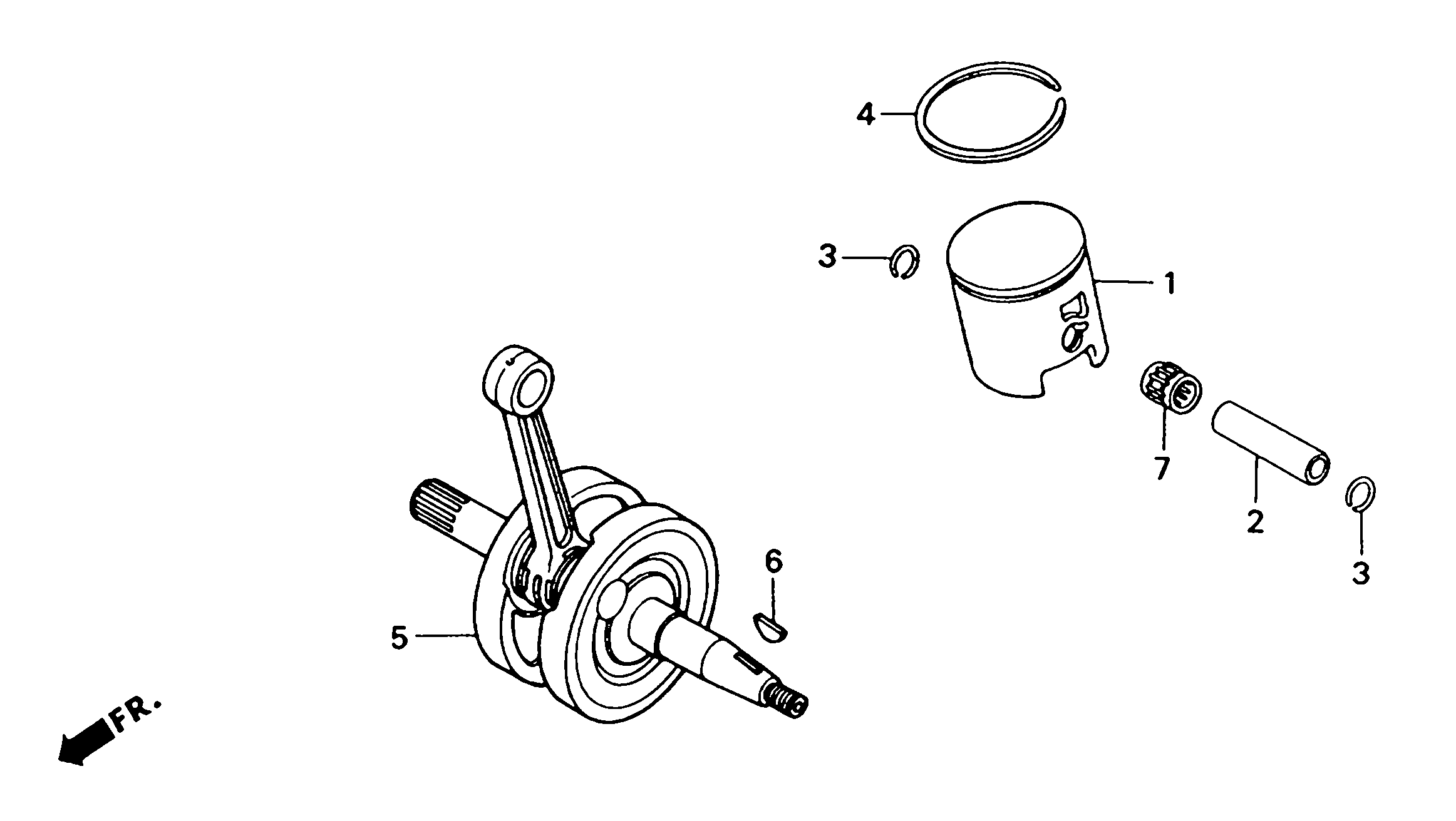 1992 Honda RS125R - E7 Crankshaft / Piston Image