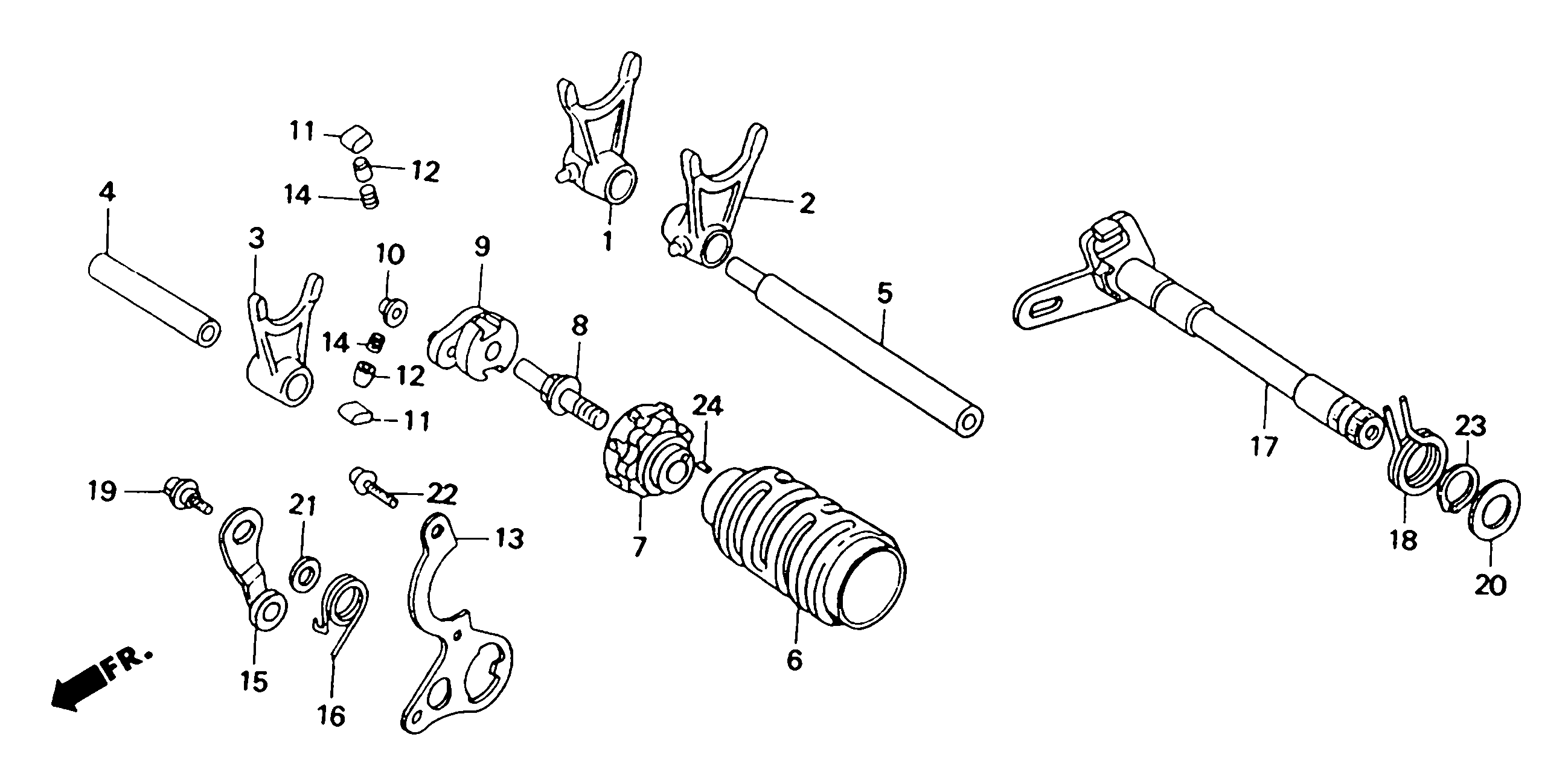 1992 Honda RS125R - E9 Gear Shift Drum / Shift Forks Image