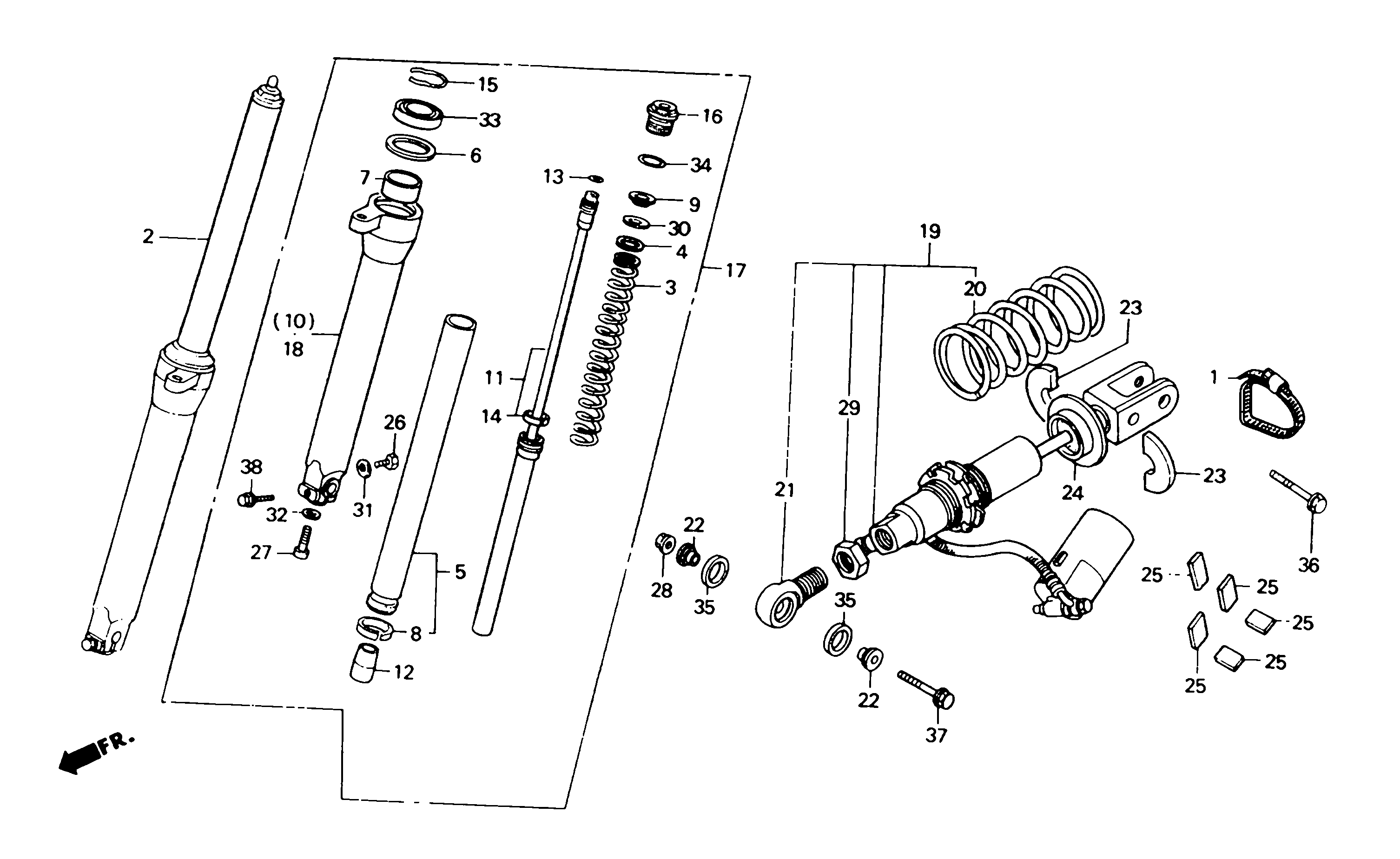 1992 Honda RS125R - F5 Front Fork / Rear Shock Absorber Image