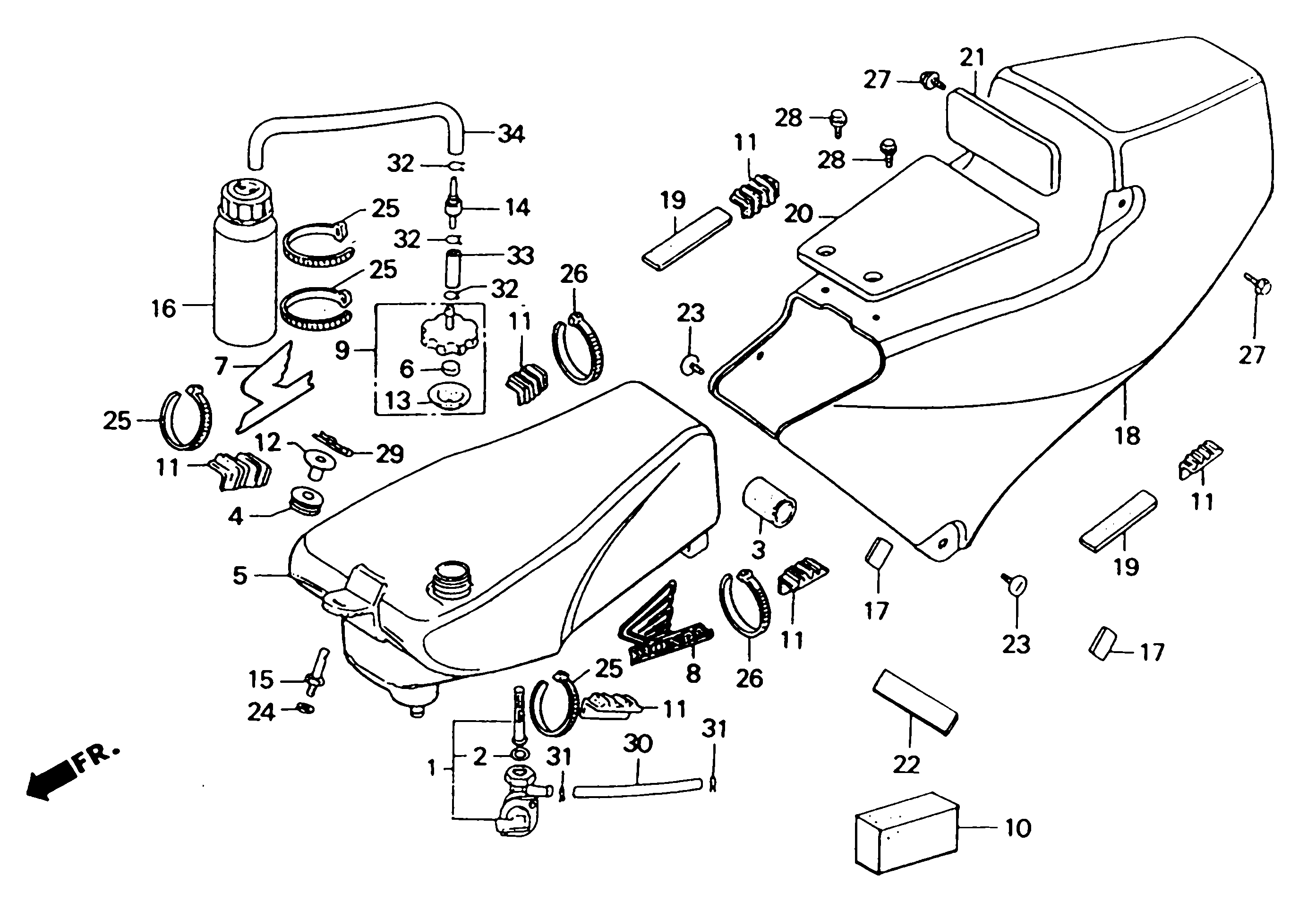 1992 Honda RS125R - F6 Fuel Tank / Seat Image