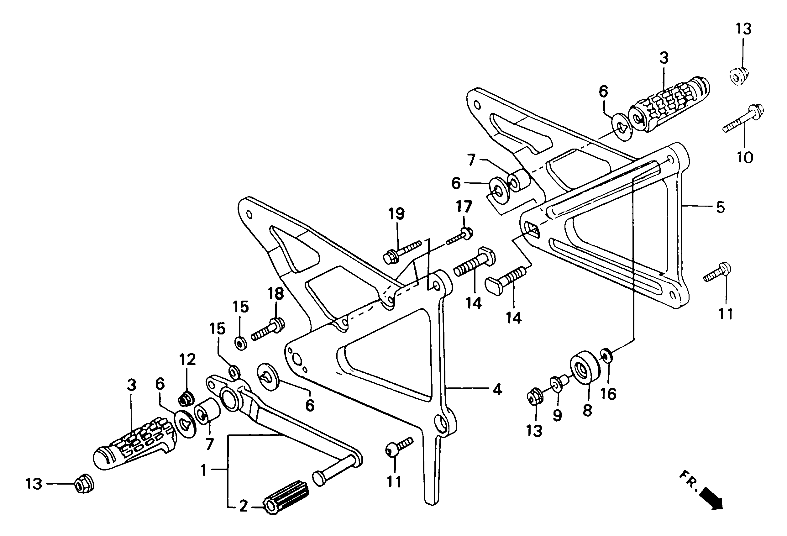 1992 Honda RS125R - F10 Foot Peg / Brake Pedal Image