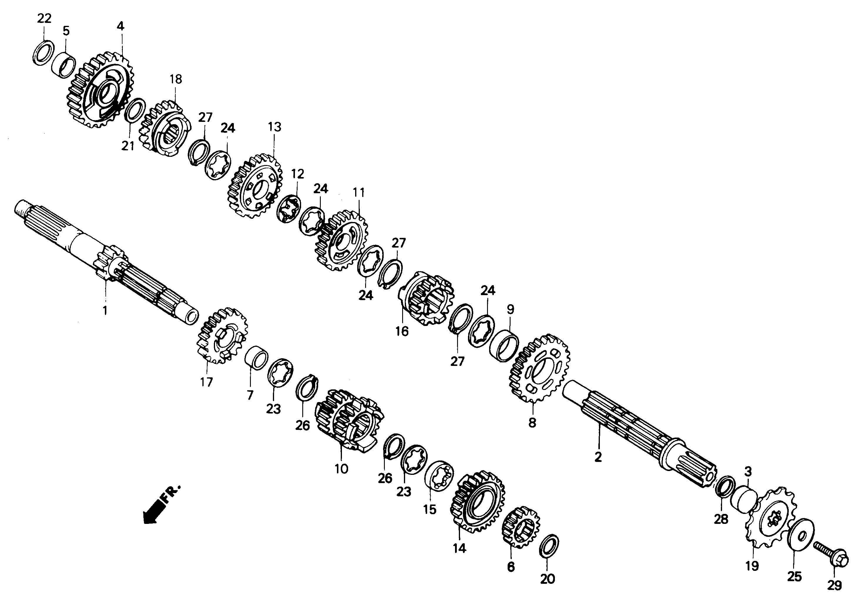 1993 Honda RS125R - E8 Transmission Image