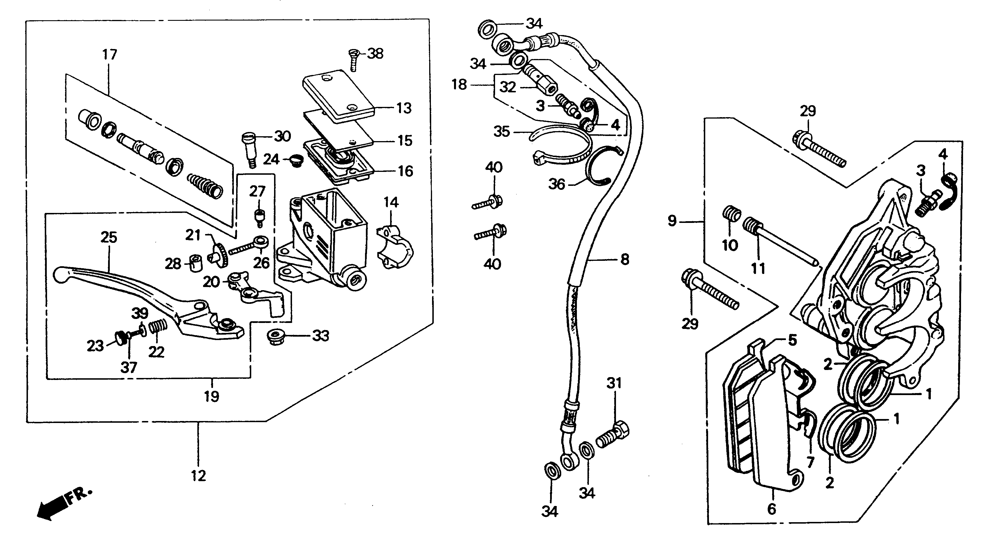 1993 Honda RS125R - F4 Front Brake Caliper / Master Cylinder Image