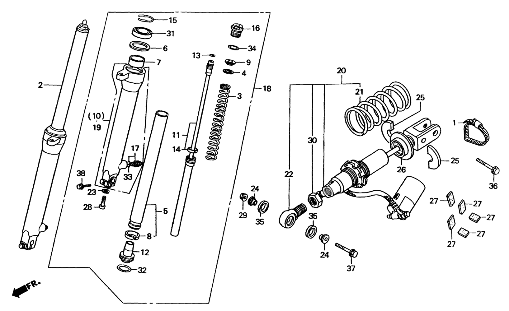 1993 Honda RS125R - F5 Front Fork / Rear Shock Absorber Image