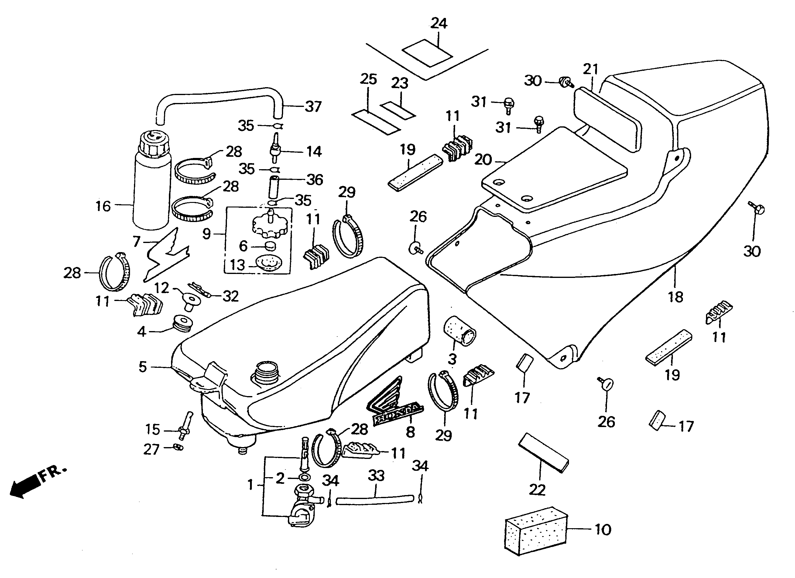 1993 Honda RS125R - F6 Fuel Tank / Seat Image