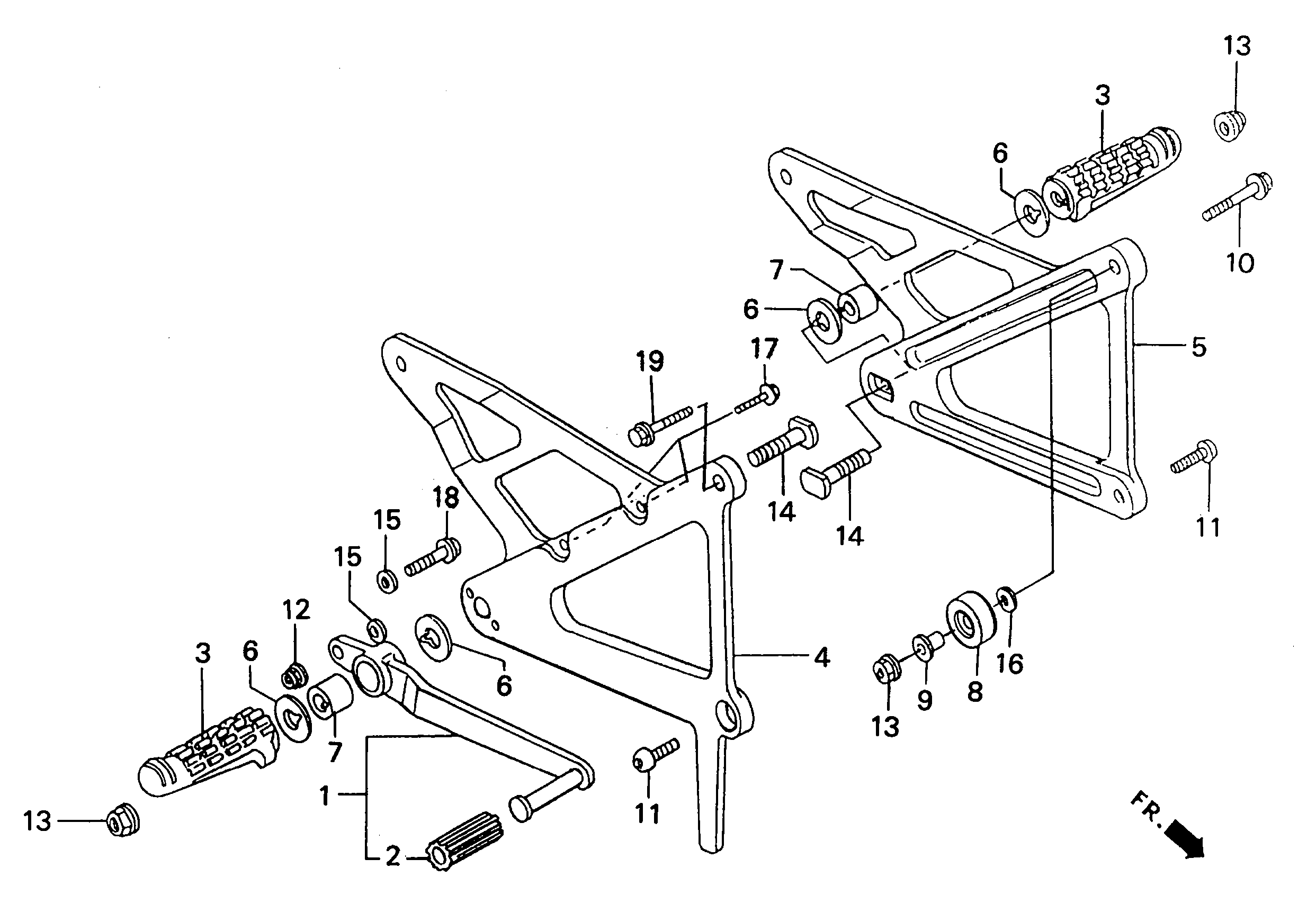 1993 Honda RS125R - F10 Foot Peg / Brake Pedal Image