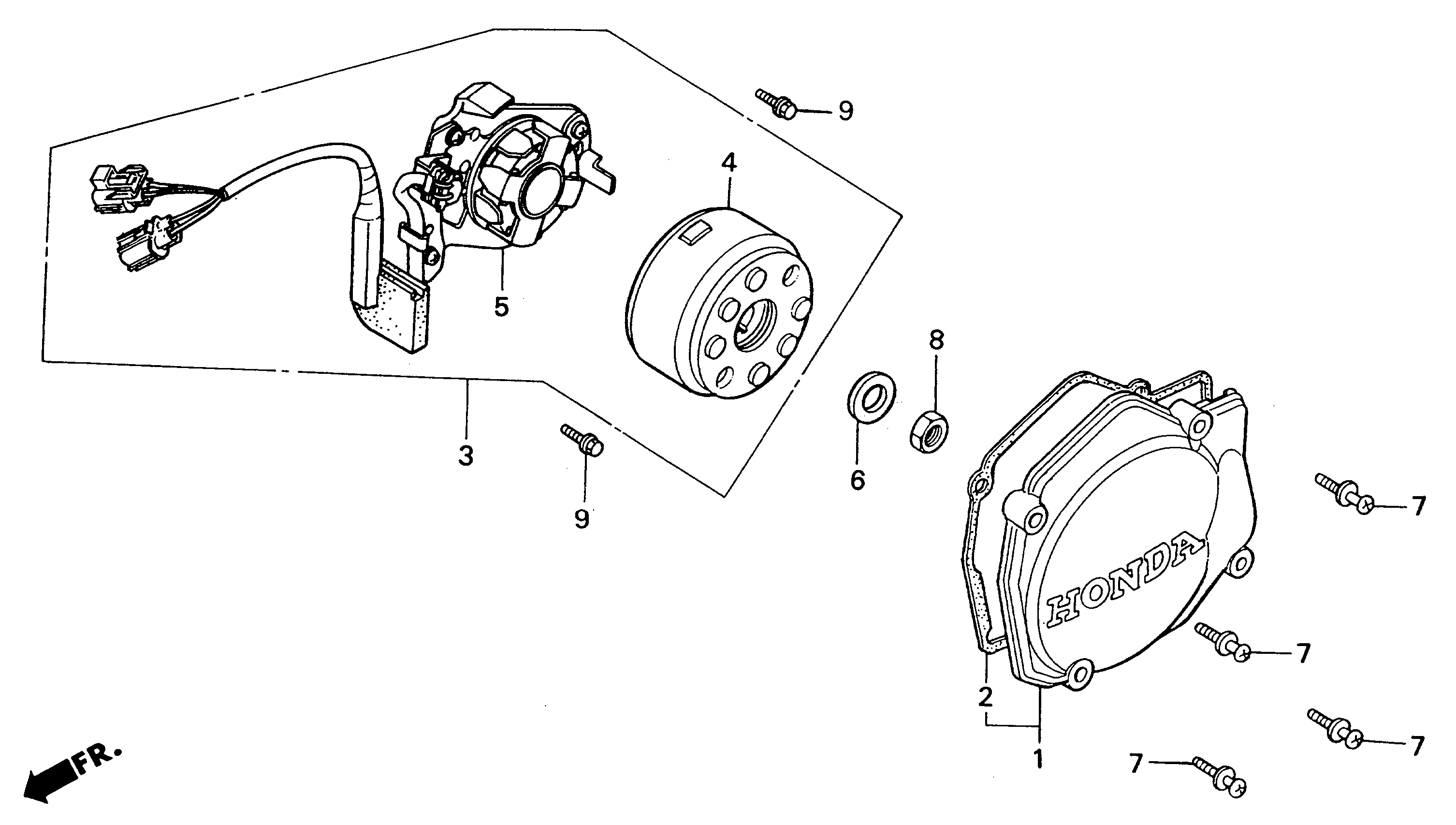 1994 Honda RS125R - E2 Left Crankcase Cover / A.C. Generator Left Crankcase Cover / AC Generator Image