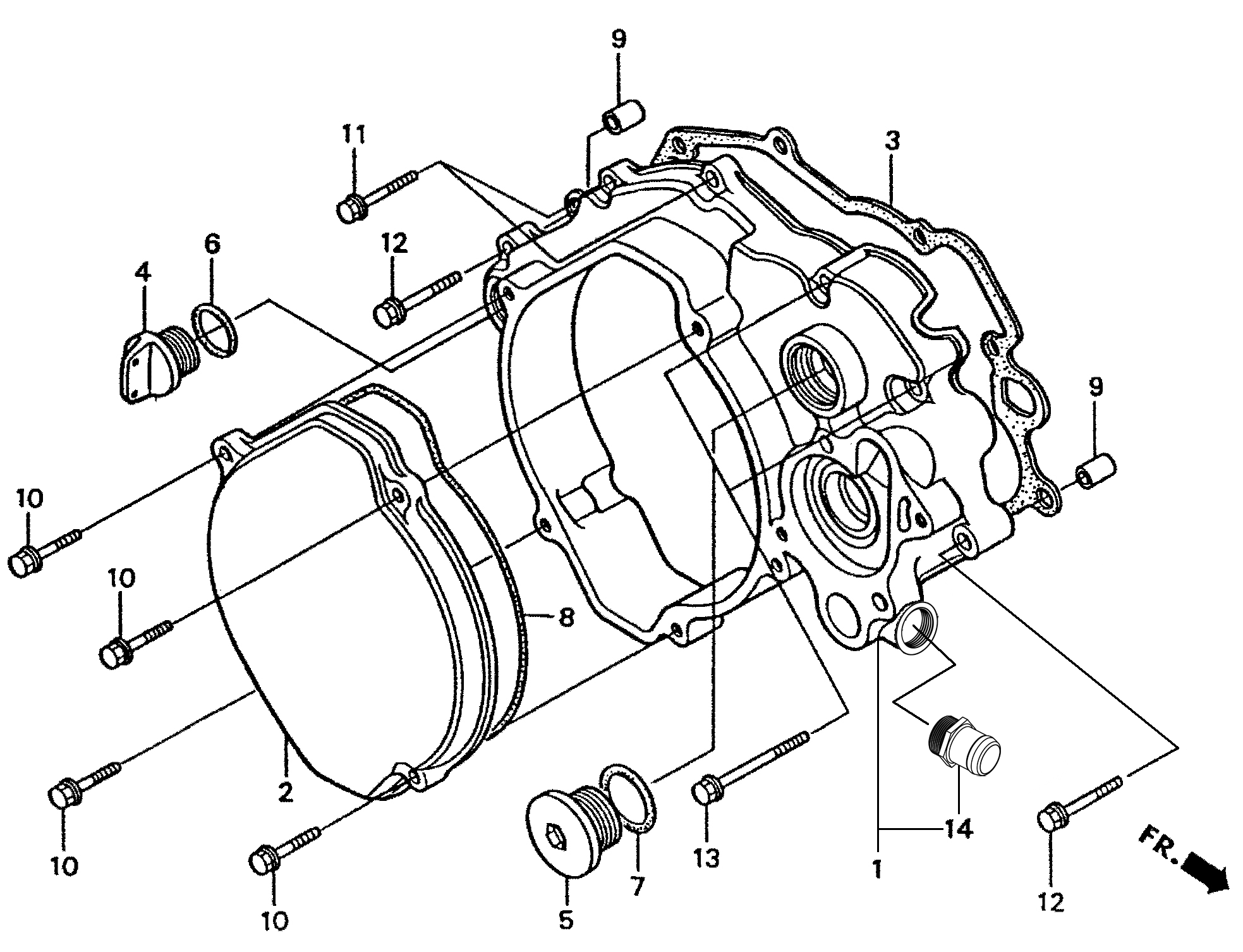 1995 Honda RS125R - E2 Right Crankcase Cover Image