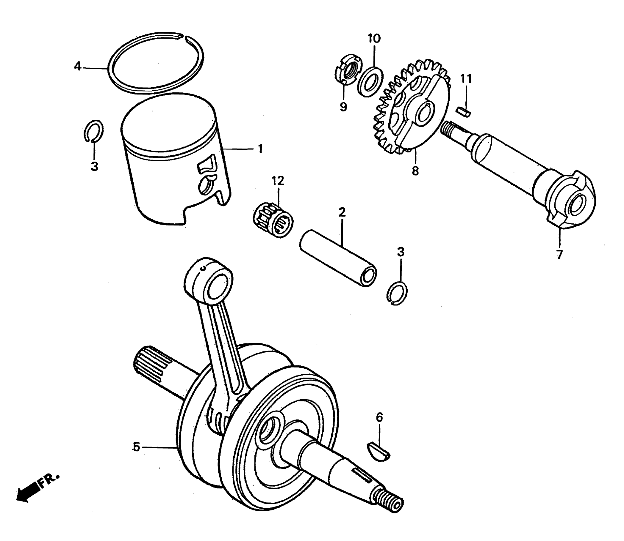 1995 Honda RS125R - E7 Crankshaft / Piston / Balancer Image