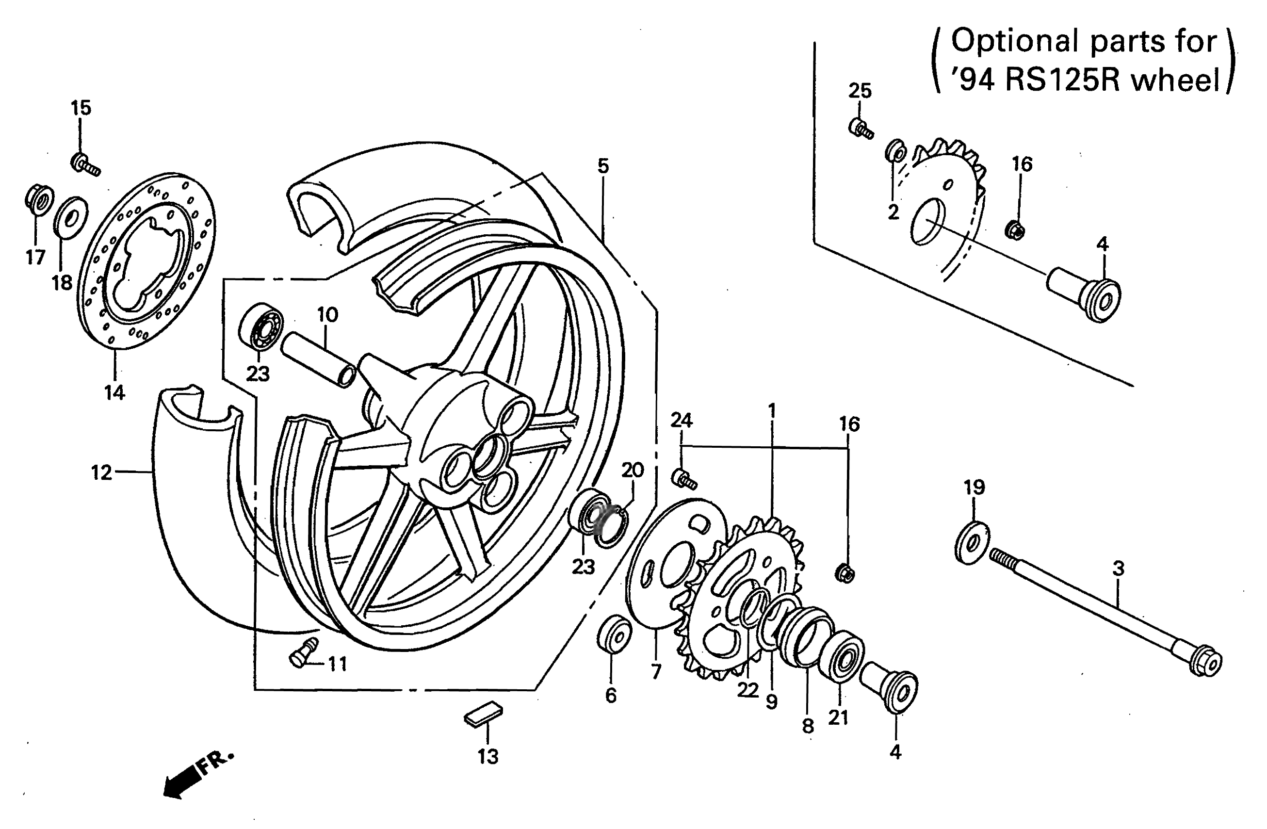 1995 Honda RS125R - F8 Rear Wheel Image