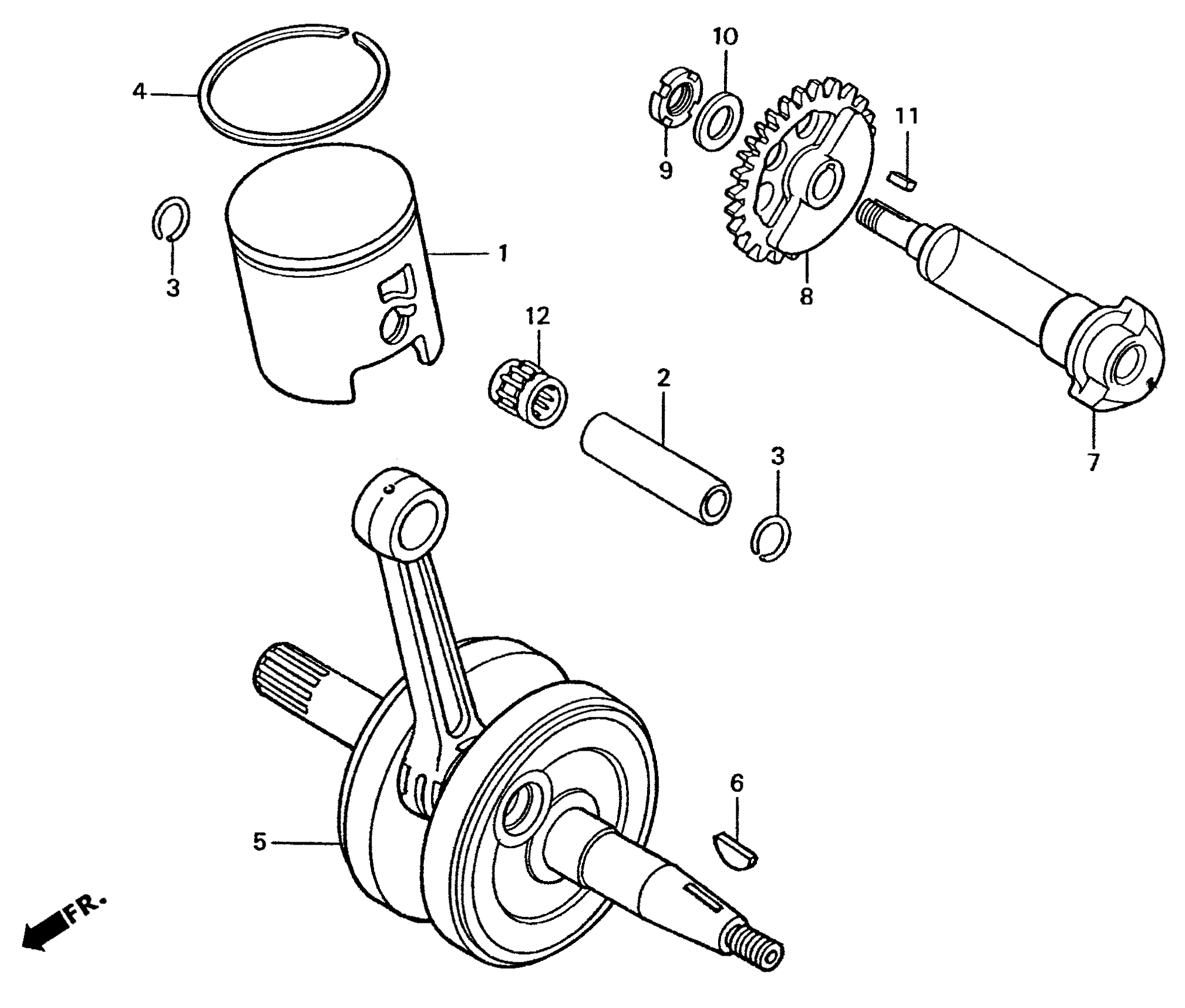 1996 Honda RS125R - E7 Crankshaft / Piston / Balancer Image