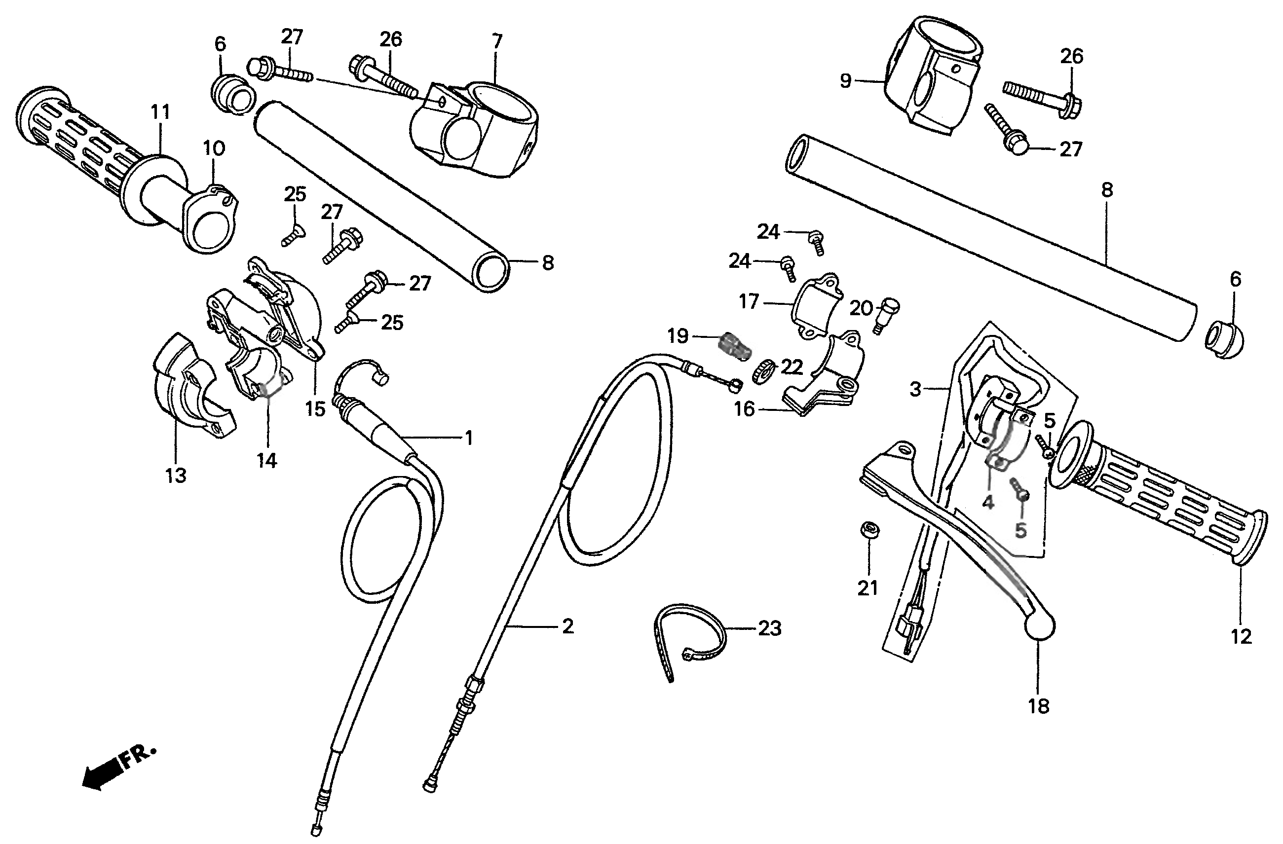 1996 Honda RS125R - F2 Handlebar / Cable / Switch / Clutch Lever Image