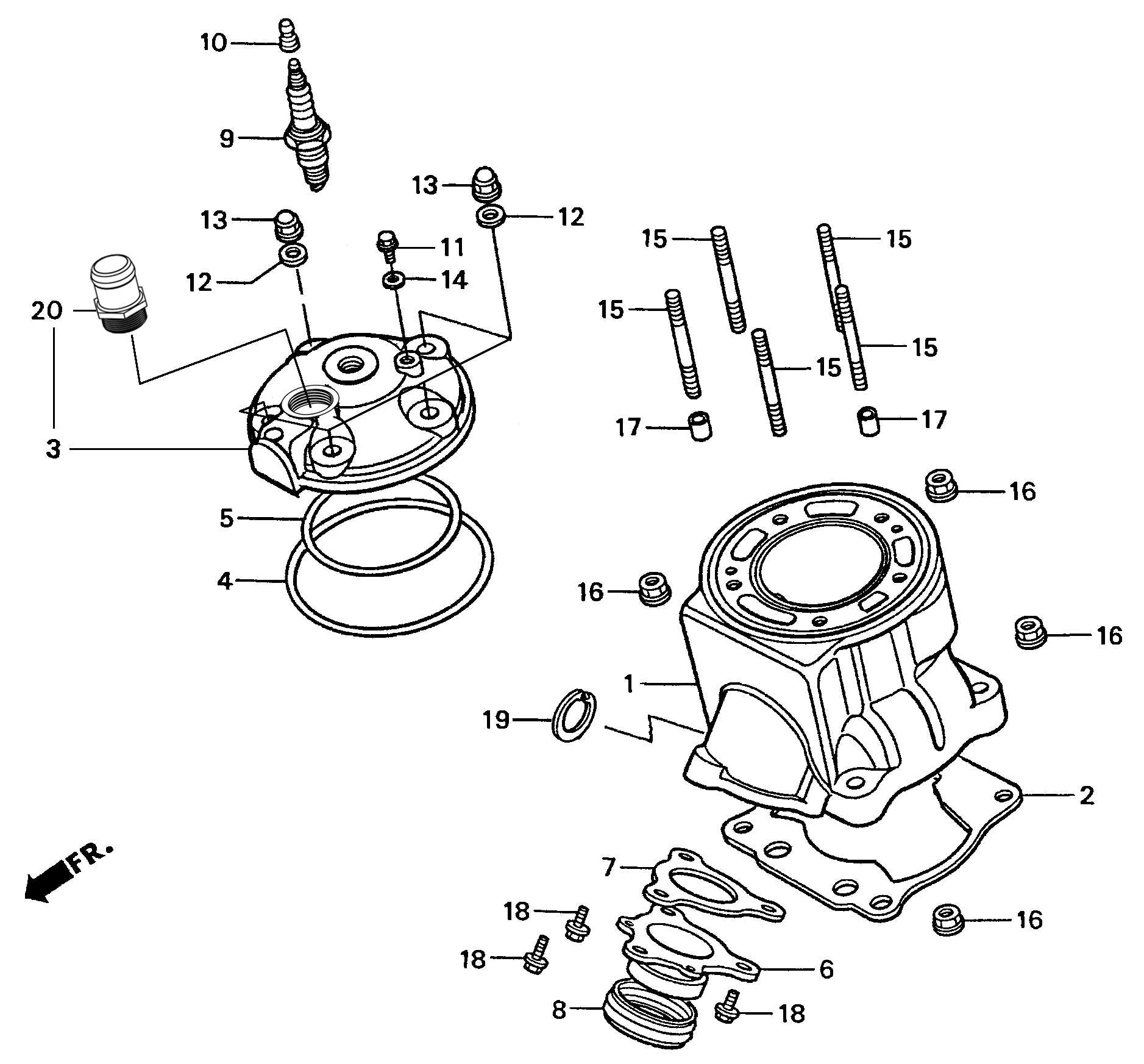 1997 Honda RS125R - E1 Cylinder / Cylinder Head Image