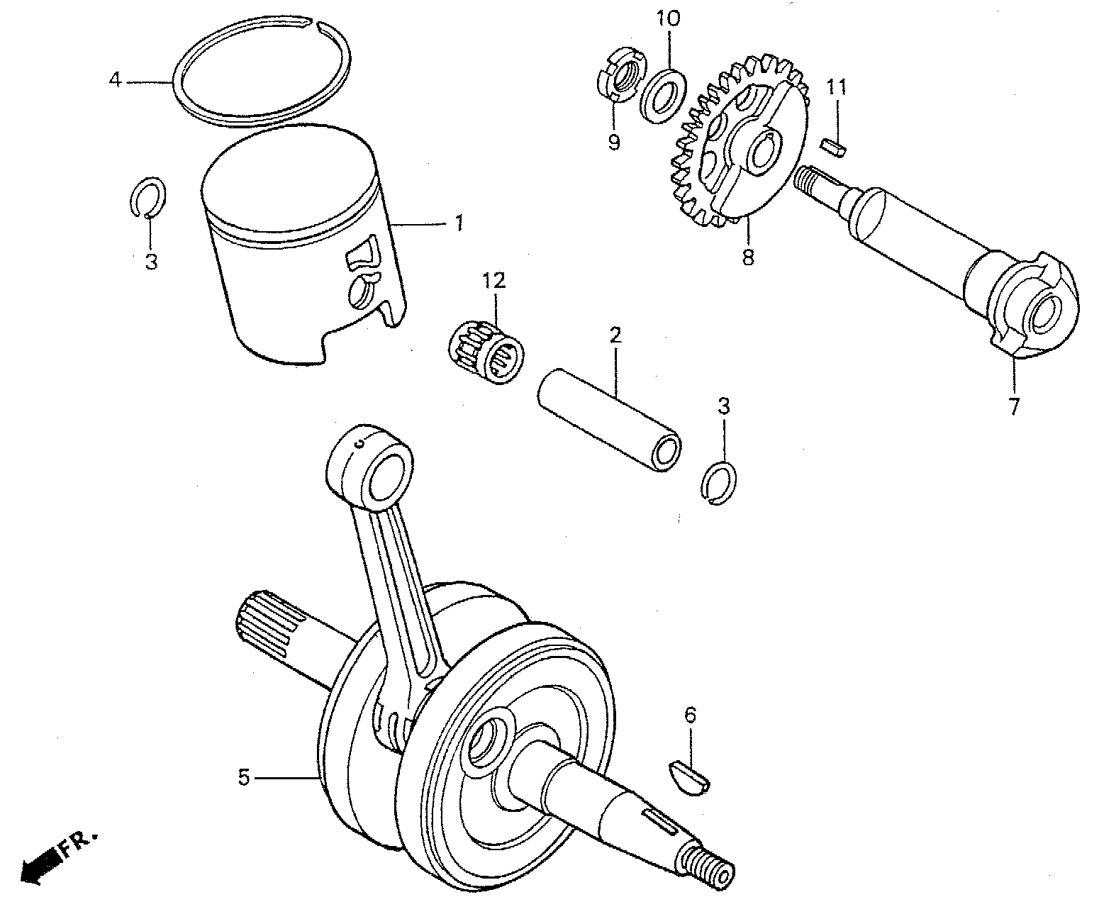 1997 Honda RS125R - E7 Crankshaft / Piston / Balancer Image