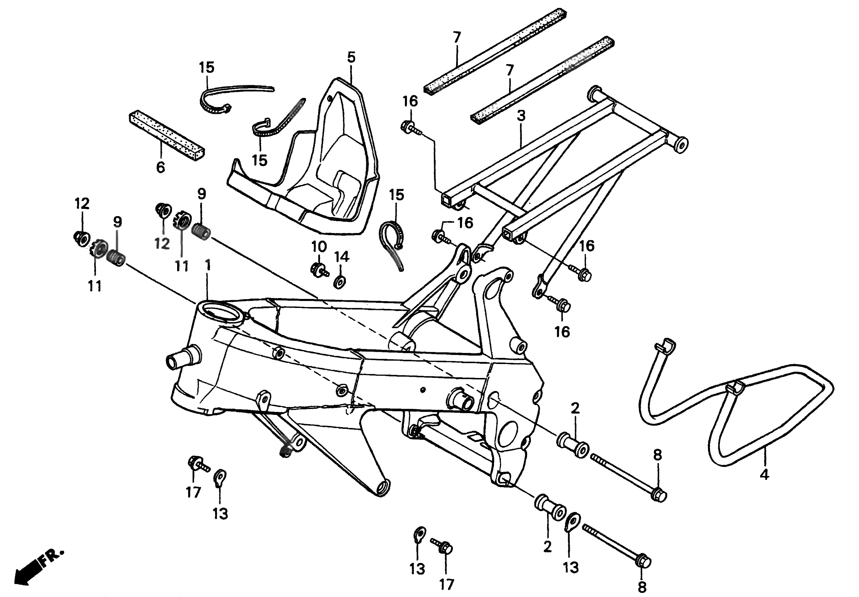 1997 Honda RS125R - F15 Frame Body / Stand / Carburetor Box Image