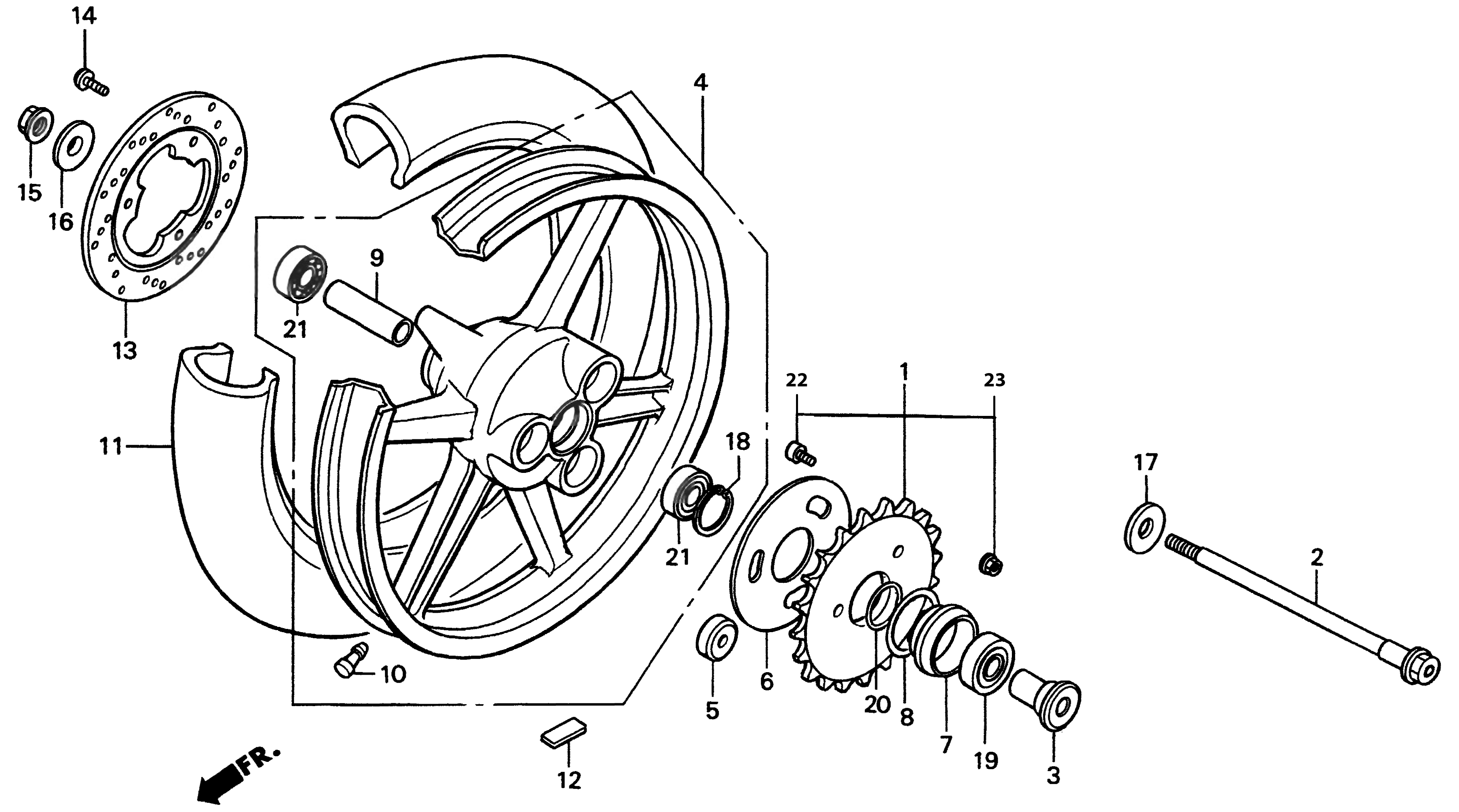 1998 Honda RS125R - F8 Rear Wheel Image