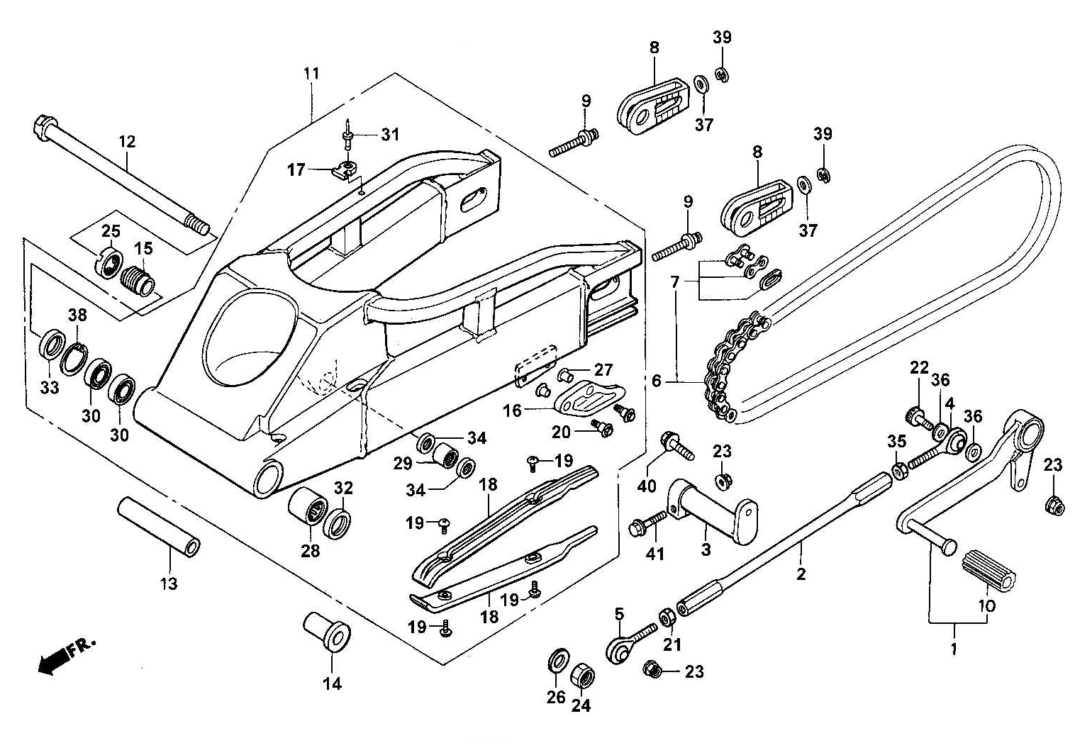 1998 Honda RS125R - F12 Rear Swingarm / Gear Shift Pedal Image