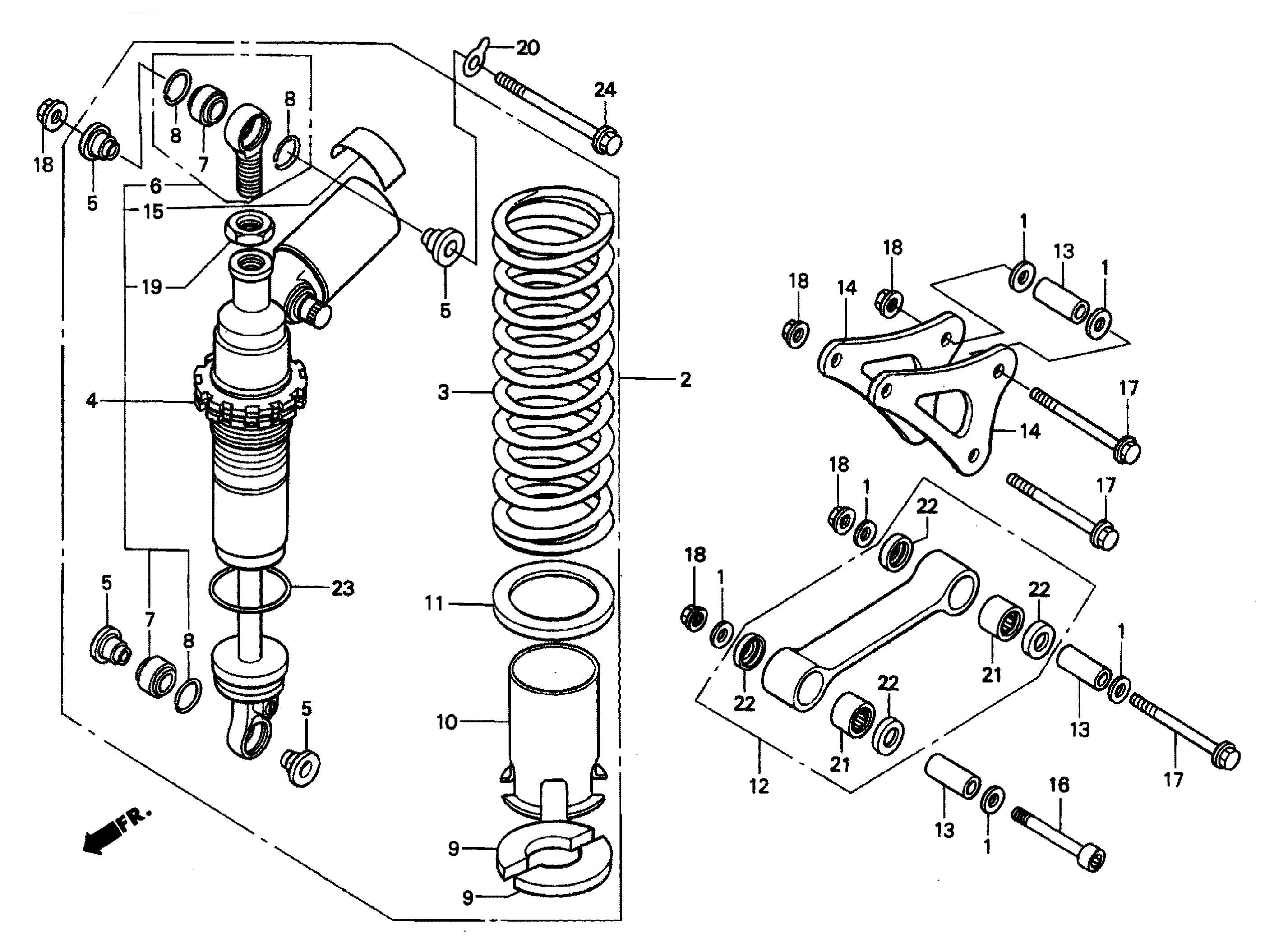 1998 Honda RS125R - F13 Rear Shock Absorber / Shock Link Image