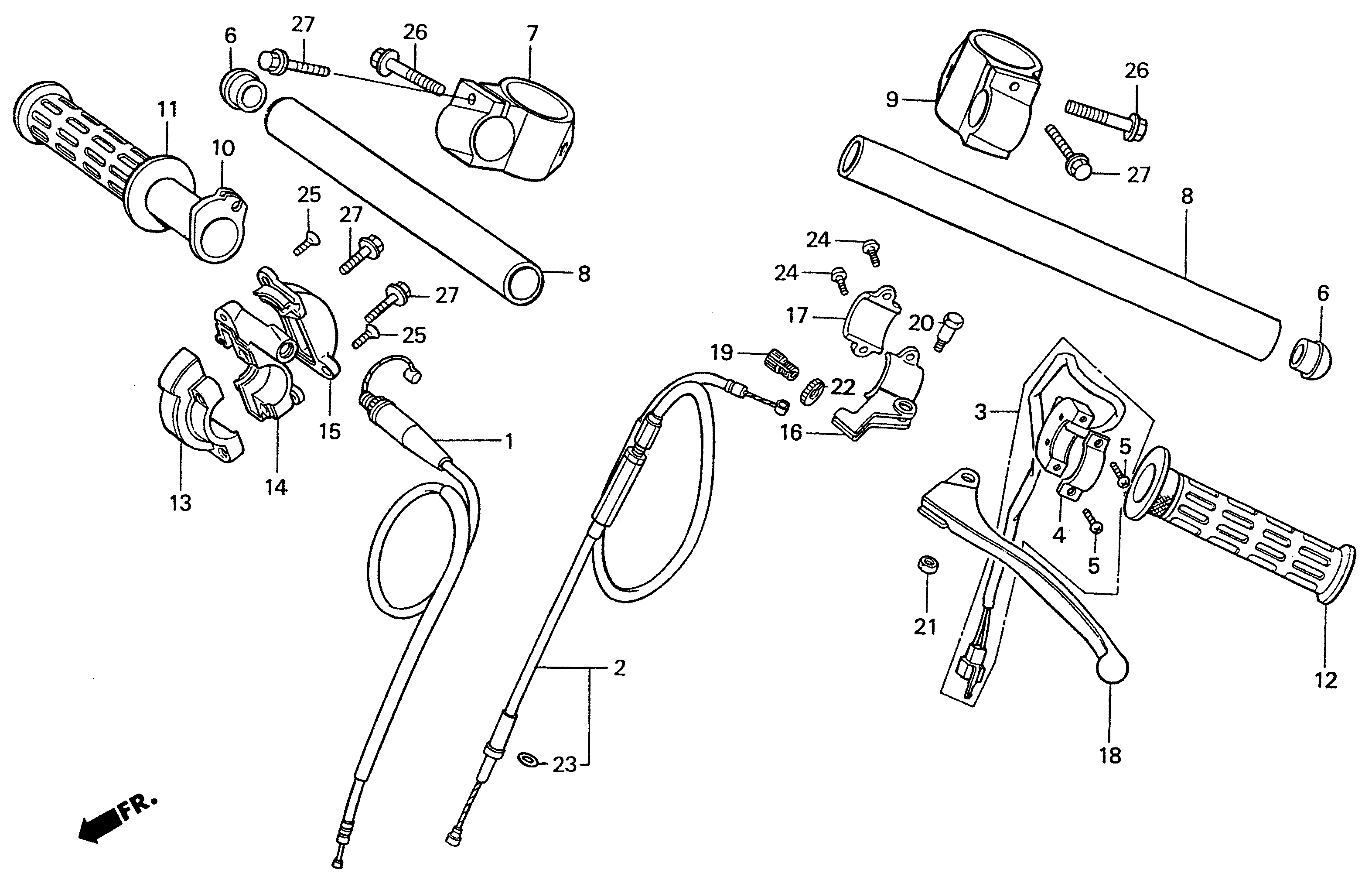 2003 Honda RS125R - F2 Handlebar / Cable / Switch / Clutch Lever Image