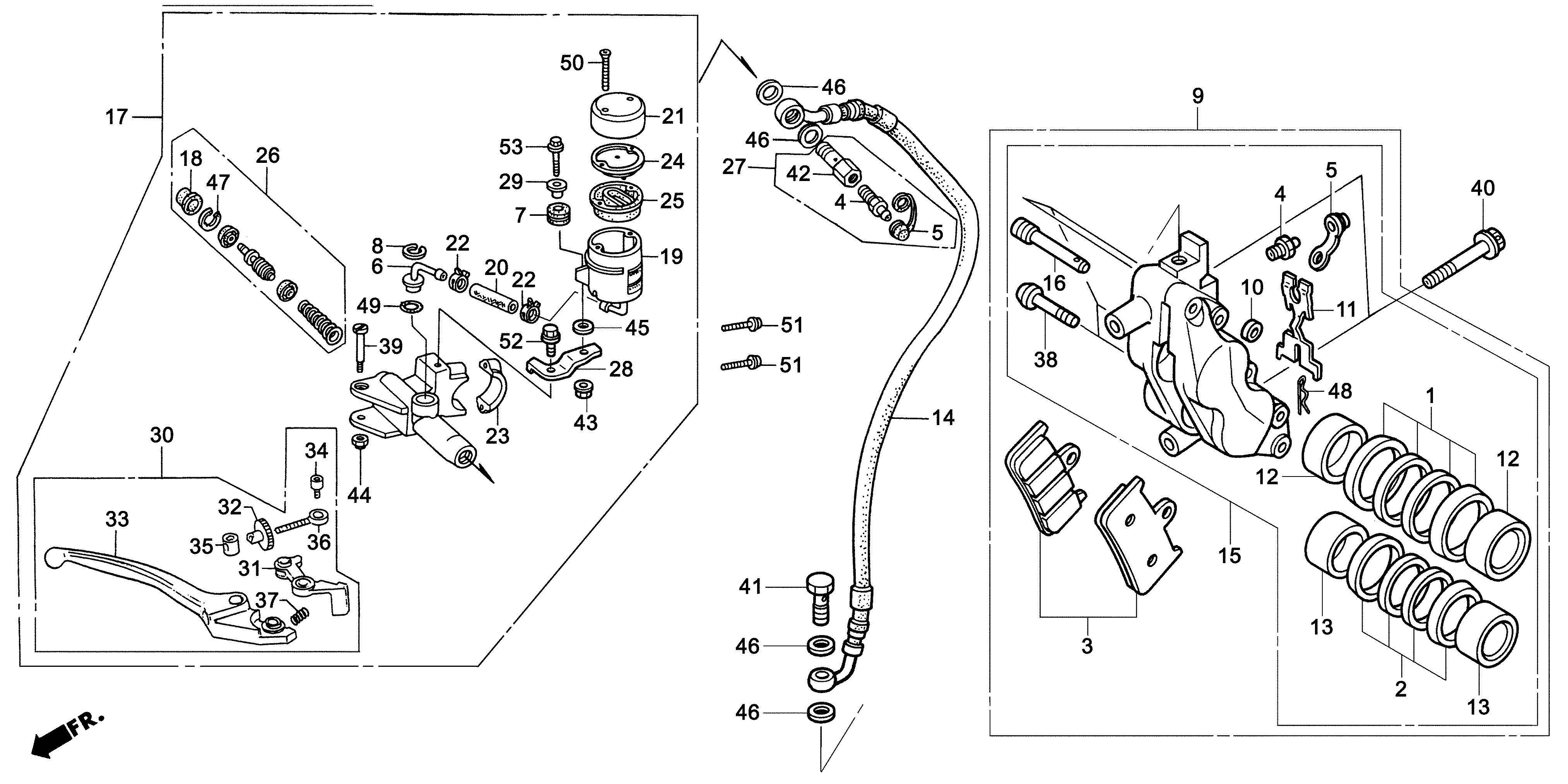 2004 Honda RS125R - F3 Front Brake Caliper / Master Cylinder Image