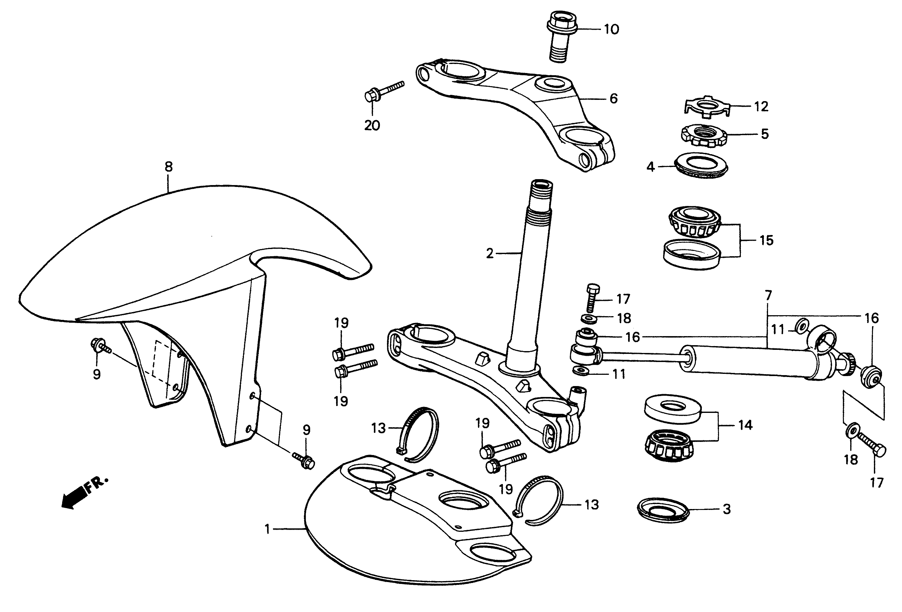 2004 Honda RS125R - F4 Steering Stem / Steering Damper / Front Fender Image