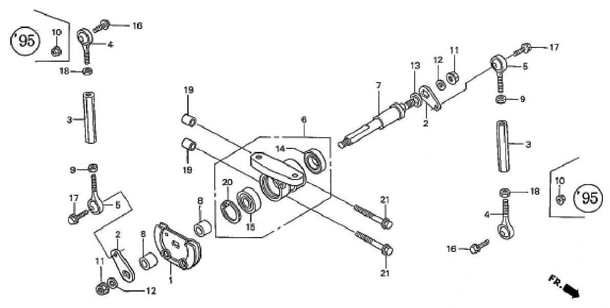 RC Valve Pulley / Adjusting Rods Parts for a 1995 Honda RS250 Technical Sports One, LLC