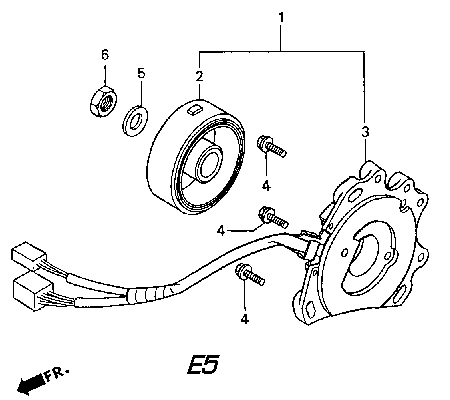 A.C Generator / Stator / Rotor Parts for a 1995 Honda RS250 Technical Sports One, LLC