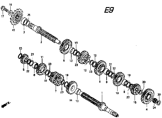 Transmission Parts for a 1995 Honda RS250 Technical Sports One, LLC