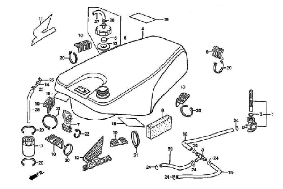 Fuel Tank Parts for a 1995 Honda RS250 Technical Sports One, LLC