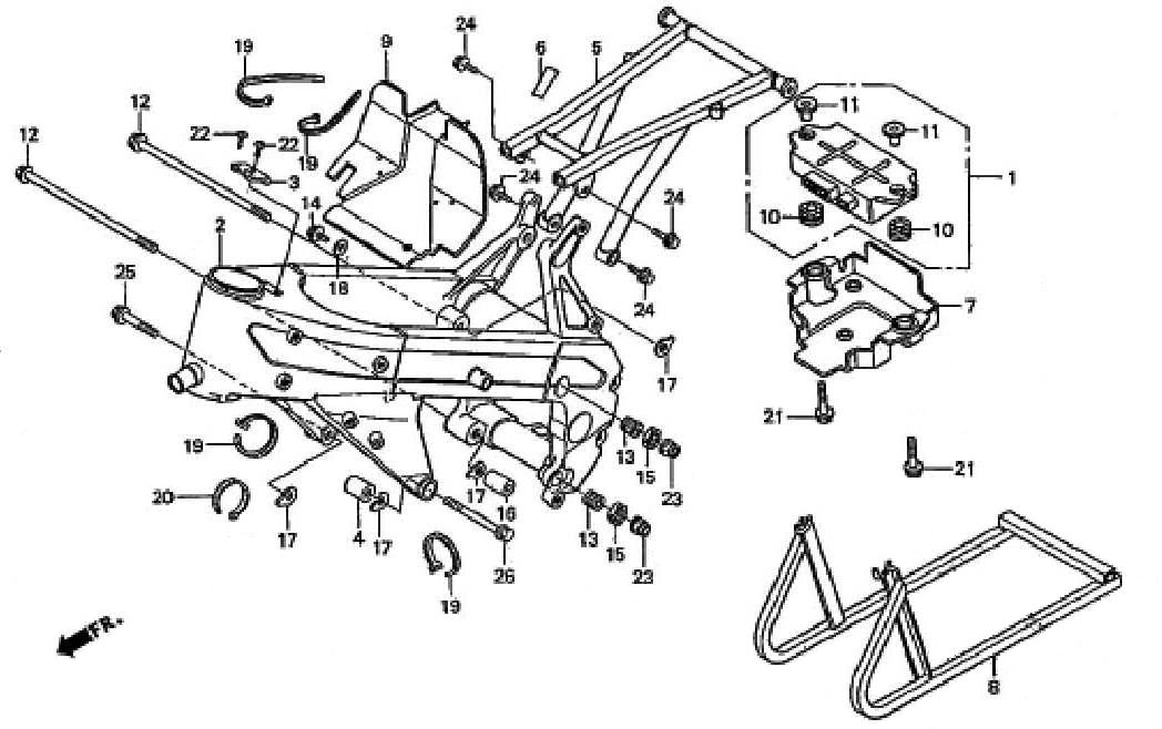 Engine Control Unit / Frame Body / Stand Parts for a 1995 Honda RS250 Technical Sports One, LLC