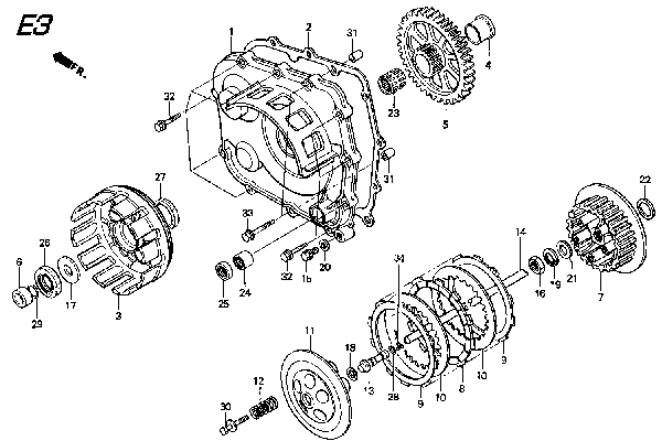 Left Crankcase Cover / Clutch Parts for a 1996 Honda RS250 Technical Sports One, LLC