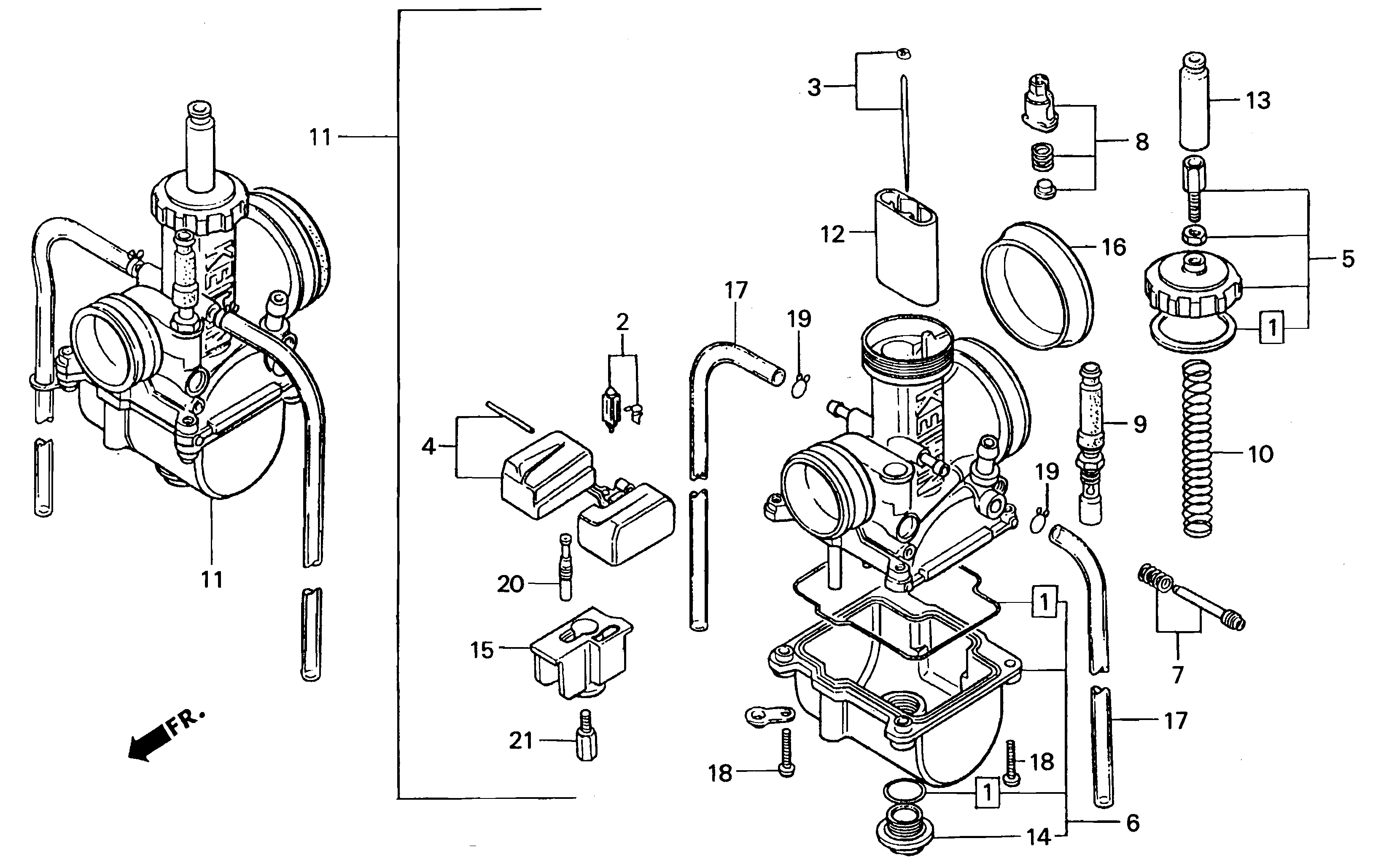 Carburetor Parts for a 1997 Honda RS250 Technical Sports One, LLC