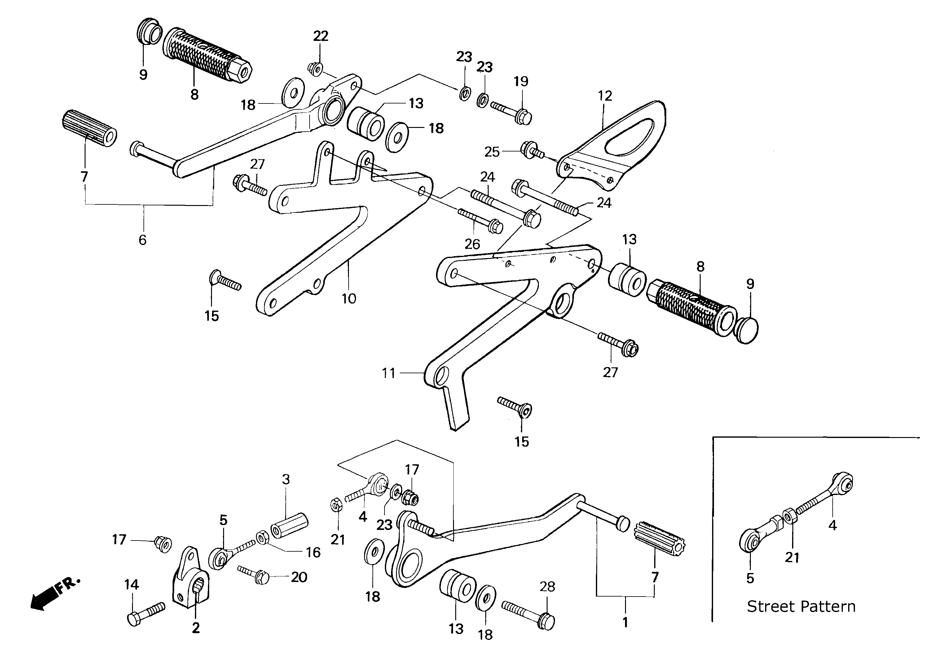 Gear Shift Pedal / Footpeg (Change Pedal / Step Arm) for a 1997 Honda RS250 Technical Sports One, LLC