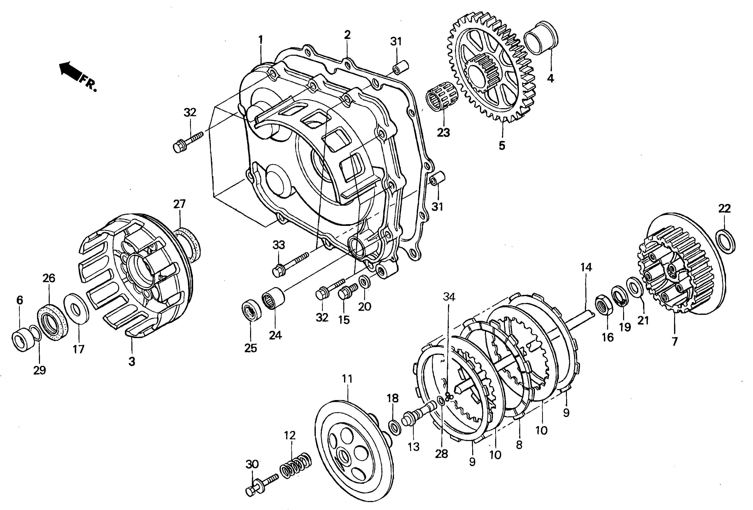 Left Crankcase Cover / Clutch Parts for a 1998 Honda RS250 Technical Sports One, LLC