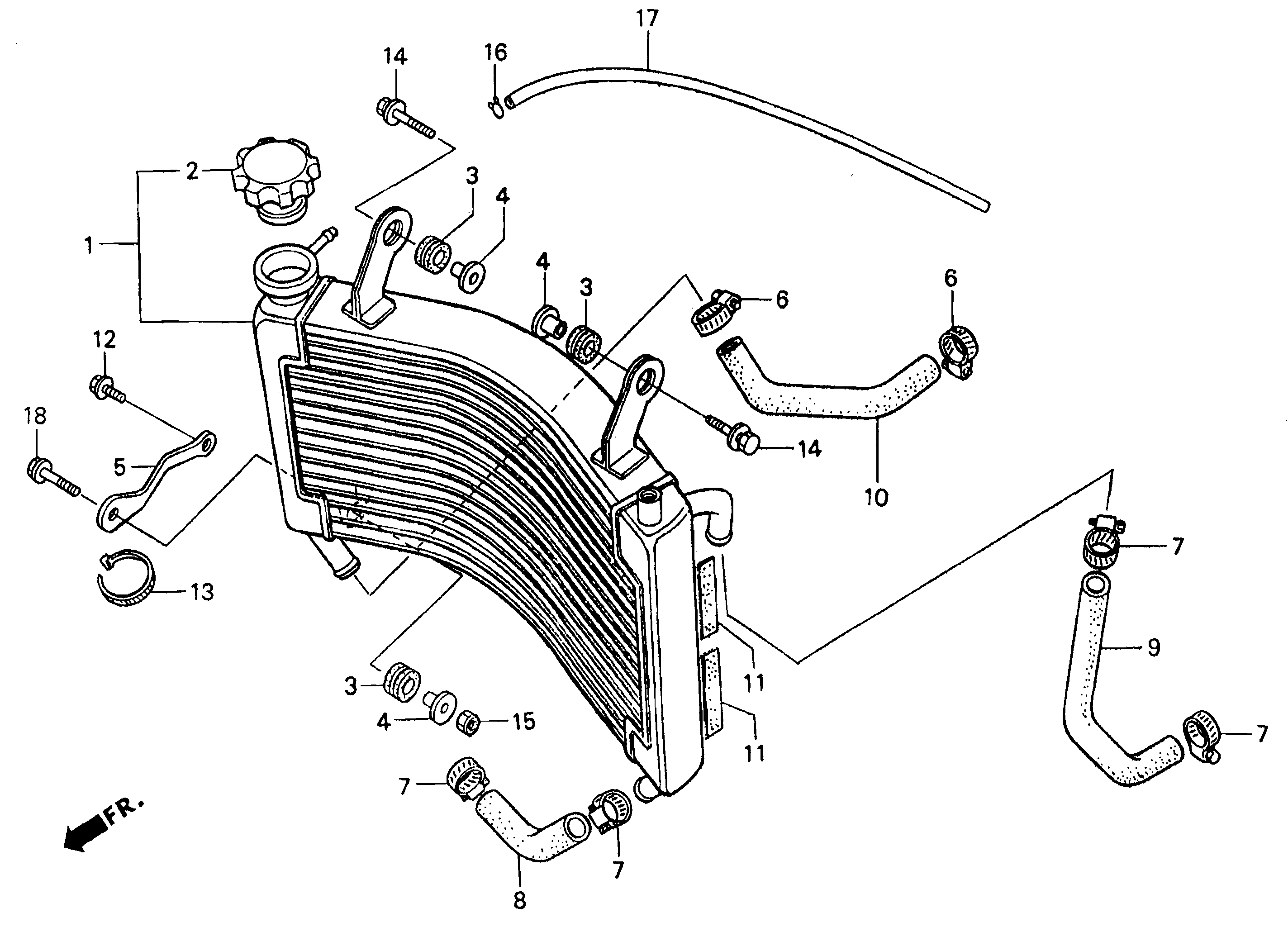 Radiator / Radiator Hose Parts for a 1998 Honda RS250 Technical Sports One, LLC