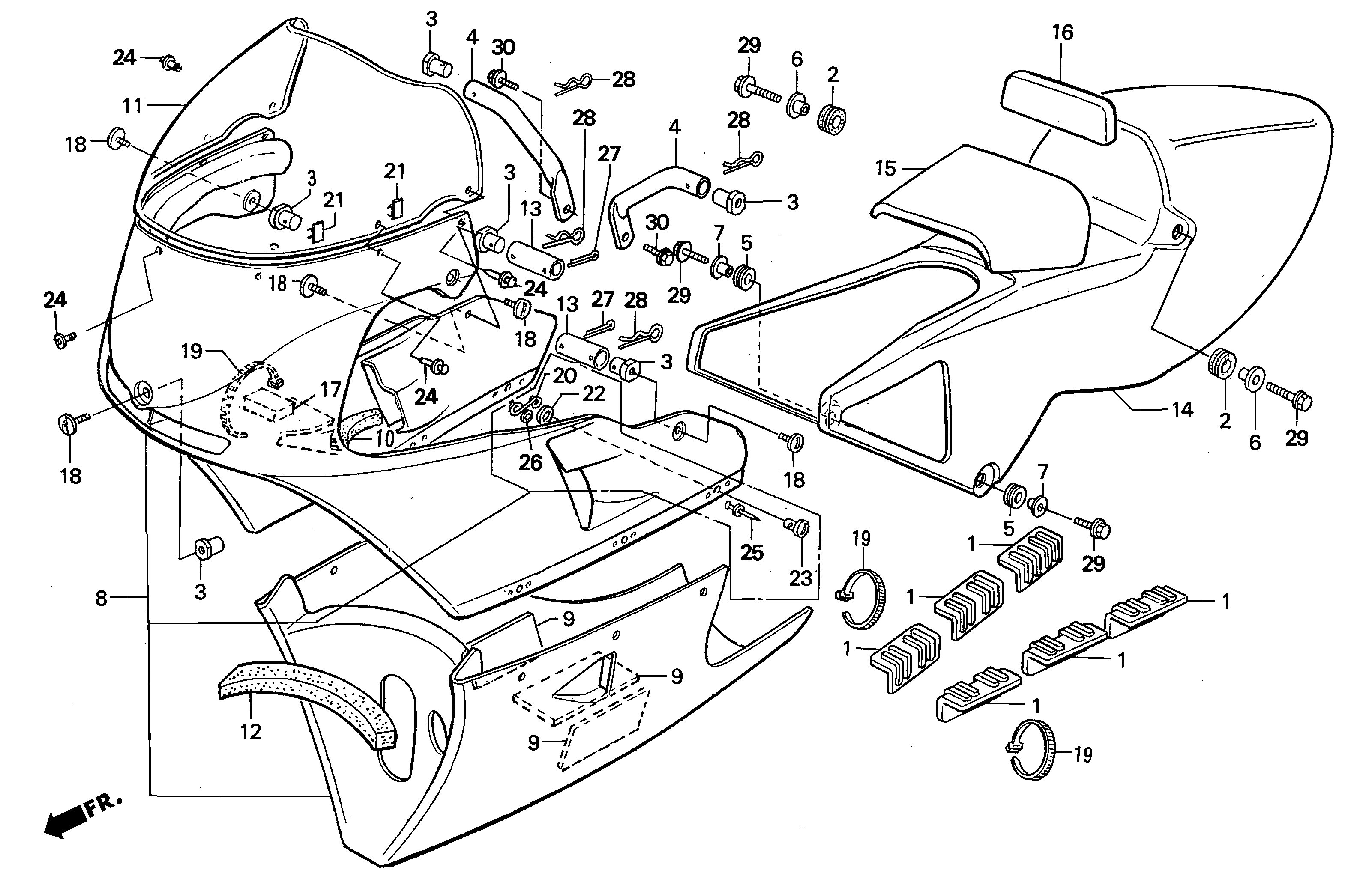 Cowl / Fairing Parts for a 1998 Honda RS250 Technical Sports One, LLC