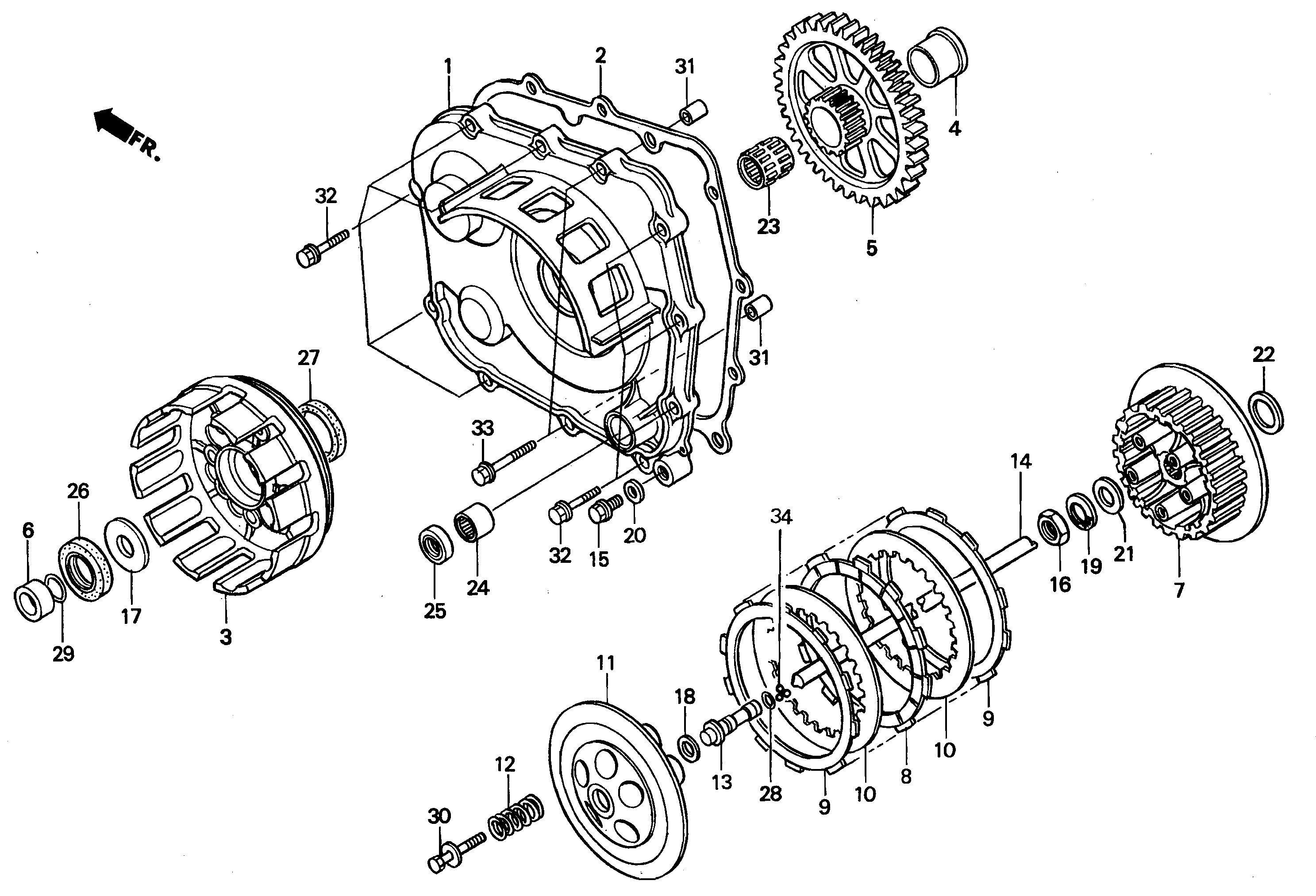 Left Crankcase Cover / Clutch Parts for a 1999 Honda RS250 Technical Sports One, LLC