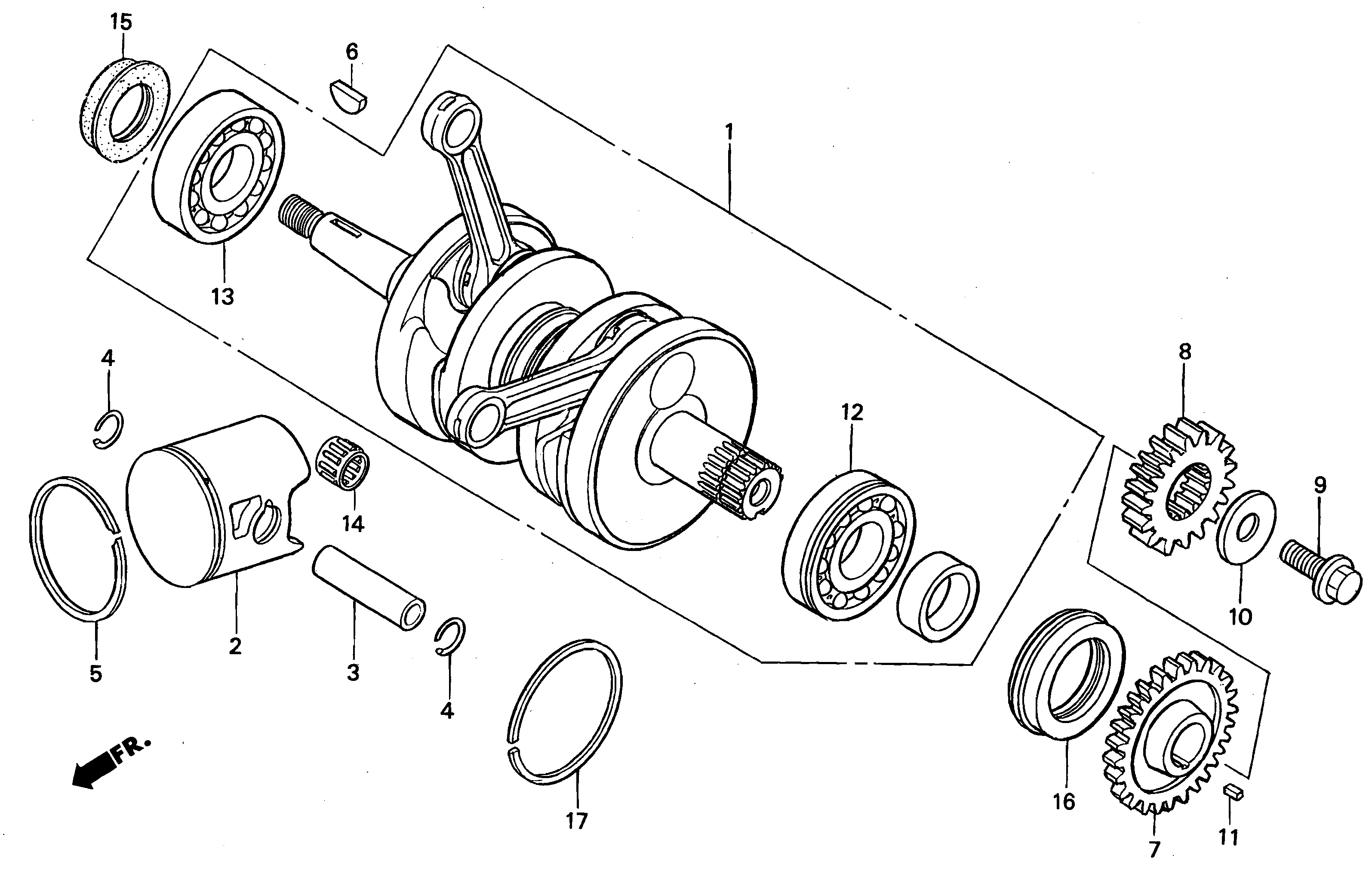 Crankshaft / Piston / Piston Ring Parts for a 1999 Honda RS250 Technical Sports One, LLC