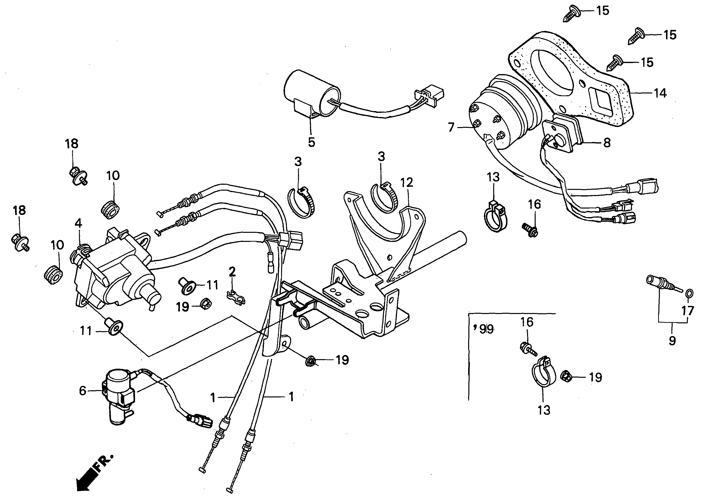 Meter Parts / Meter Panel Parts / Power Valve Servo Motor Parts for a 1999 Honda RS250 Technical Sports One, LLC