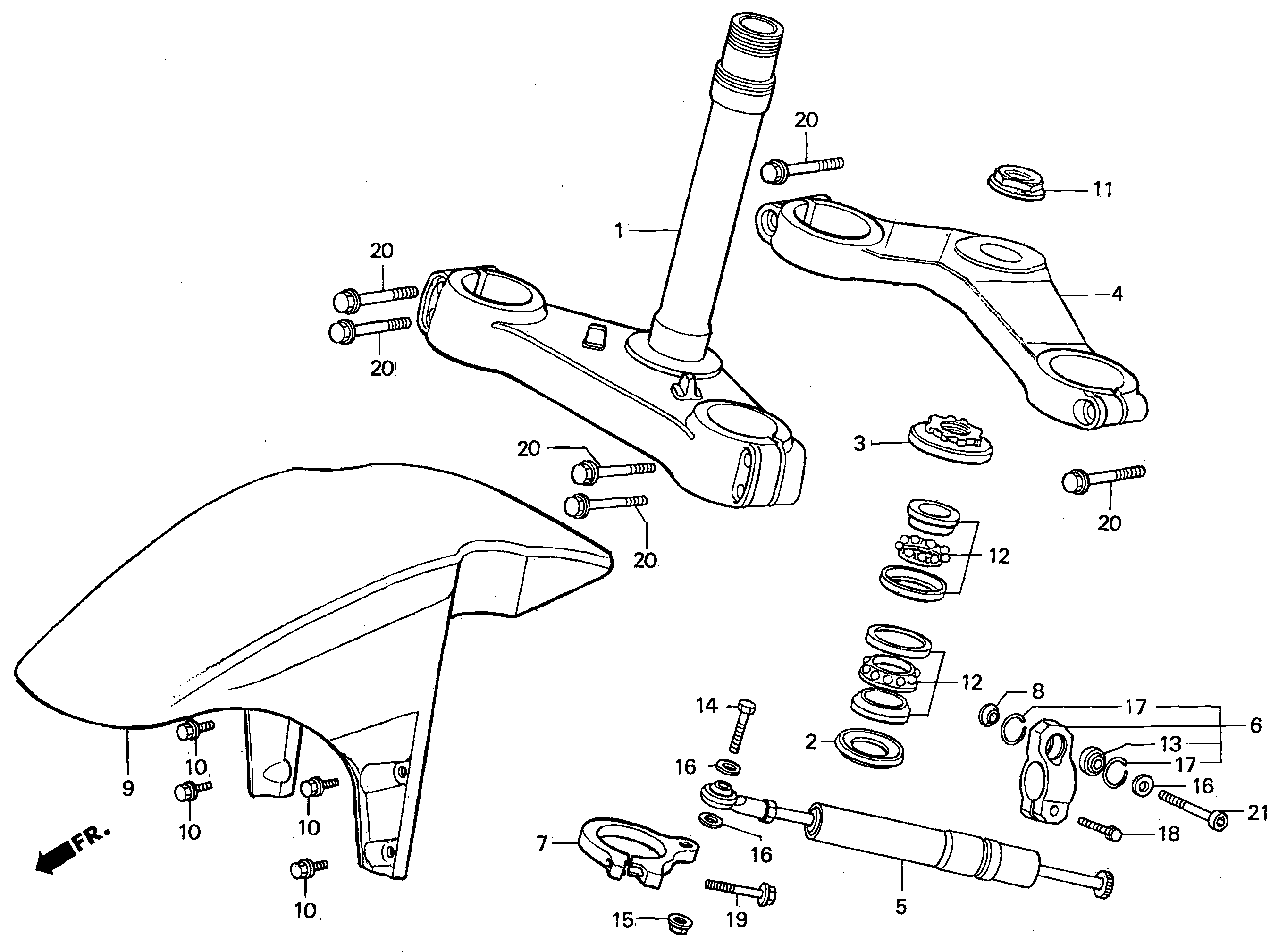 Steering Stem / Steering Damper / Front Fender for a 1999 Honda RS250 Technical Sports One, LLC