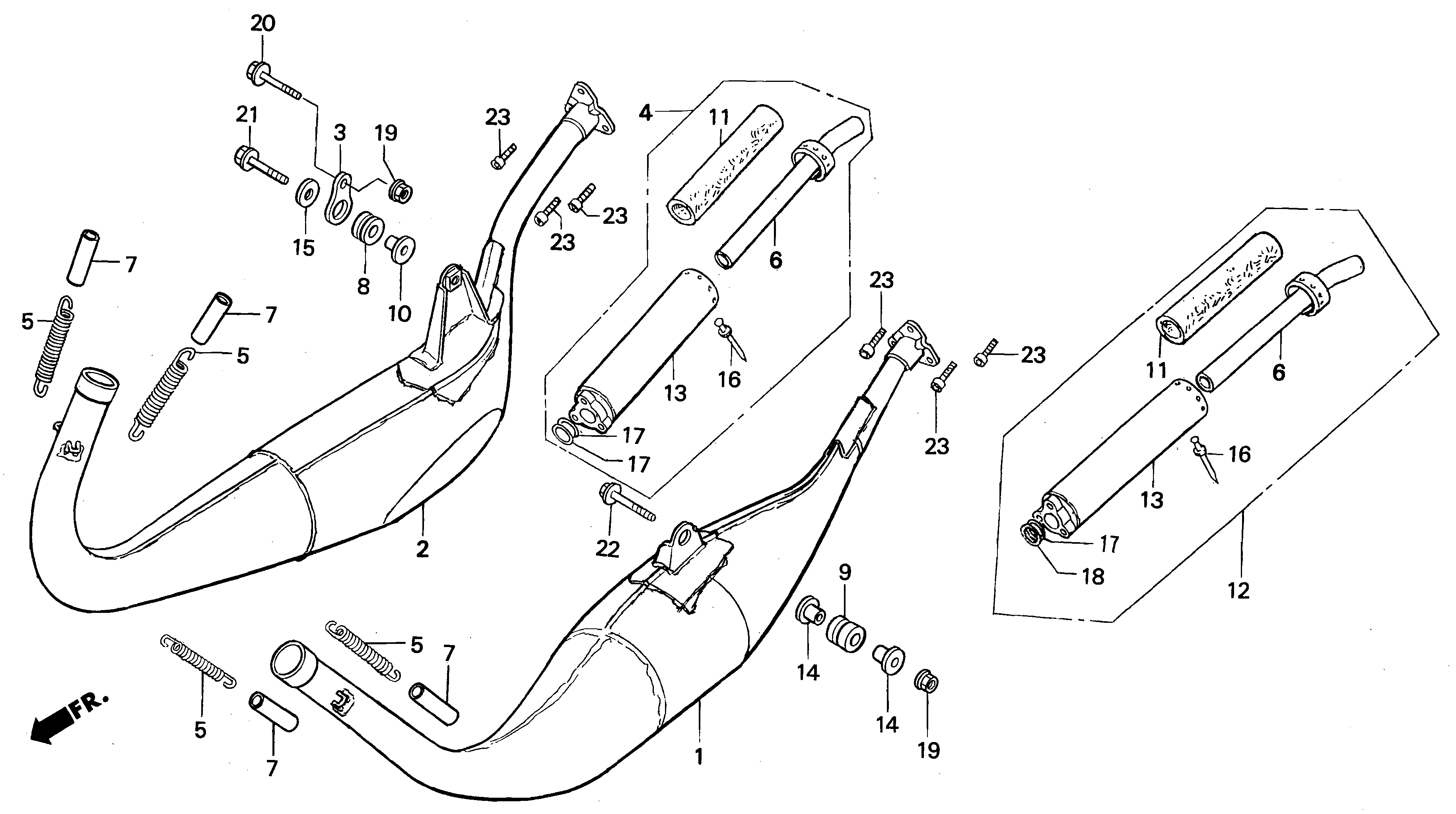 Expansion Chamber / Silencer Parts for a 1999 Honda RS250 Technical Sports One, LLC