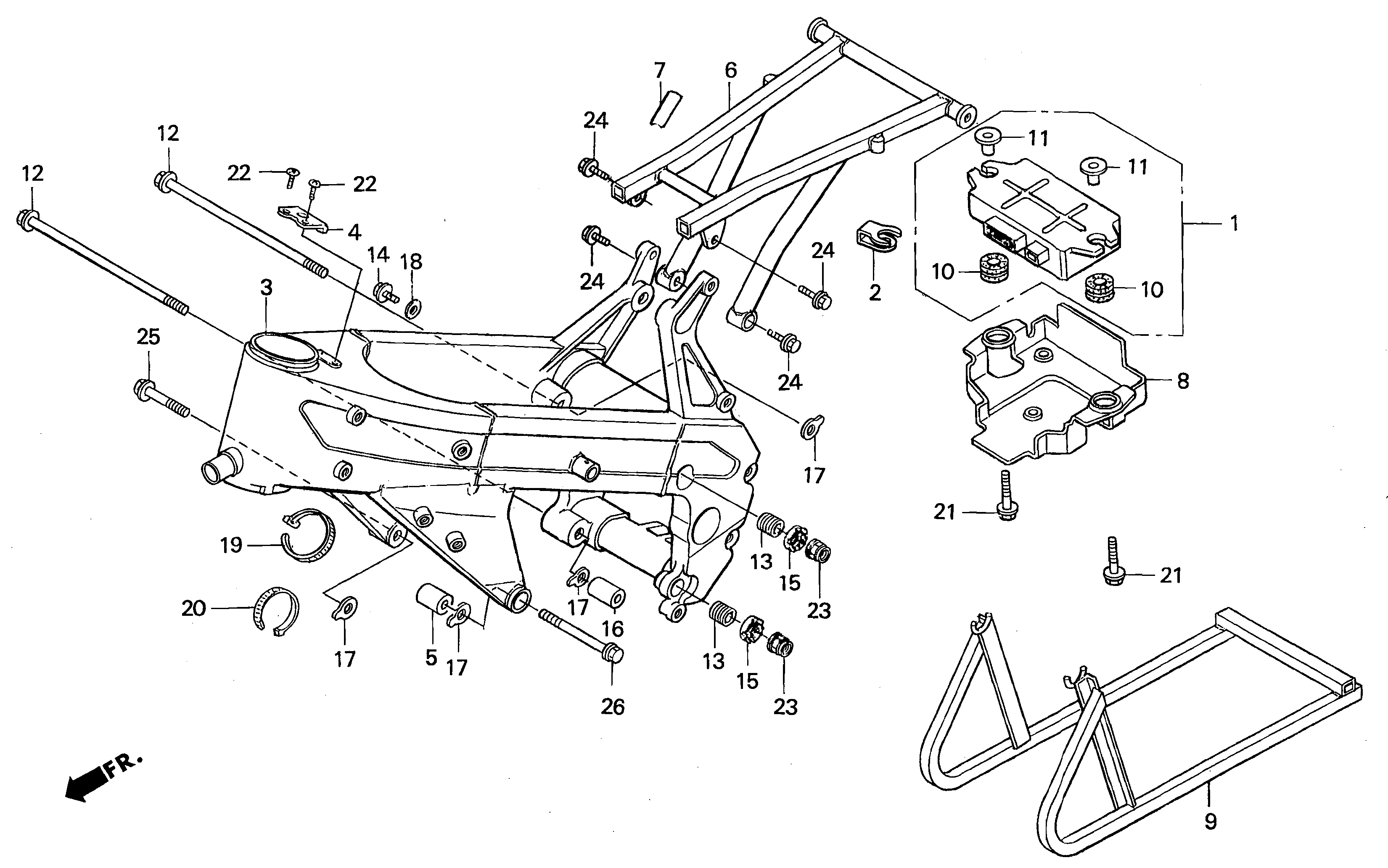 Engine Control Unit / Frame Body / Stand Parts for a 1999 Honda RS250 Technical Sports One, LLC