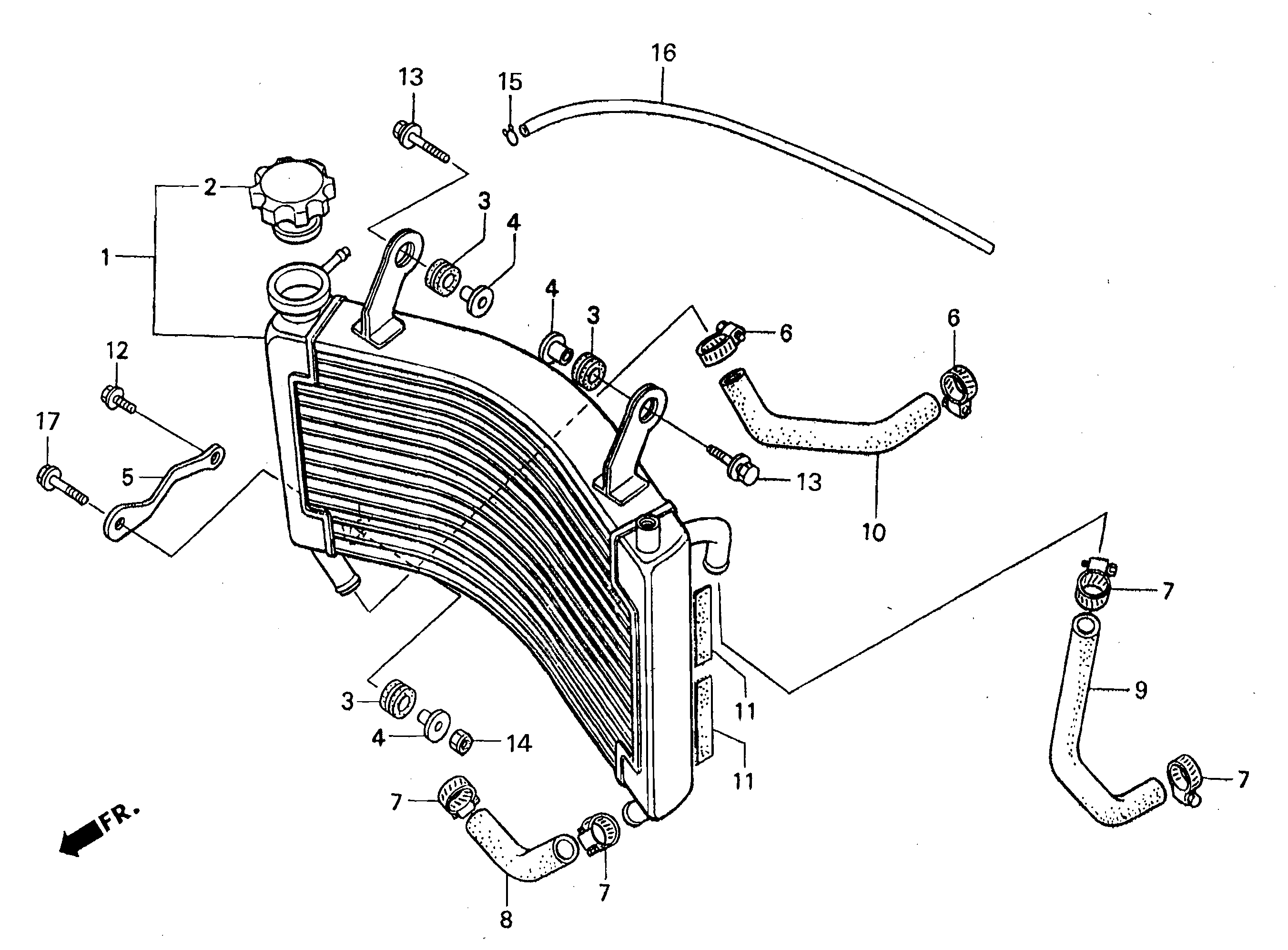 Radiator / Radiator Hose Parts for a 1999 Honda RS250 Technical Sports One, LLC