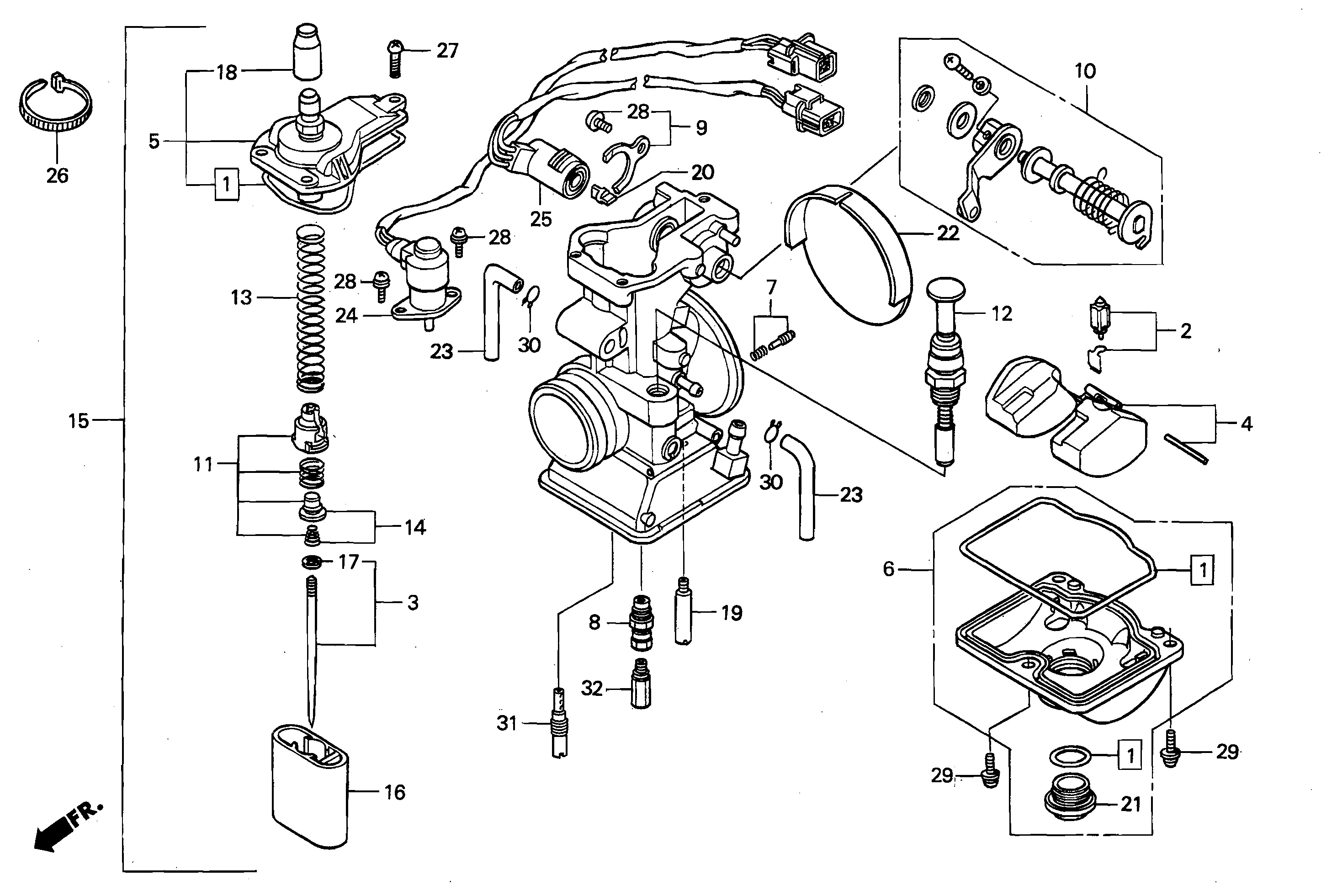 Carburetor Parts for a 2000 Honda RS250 Technical Sports One, LLC