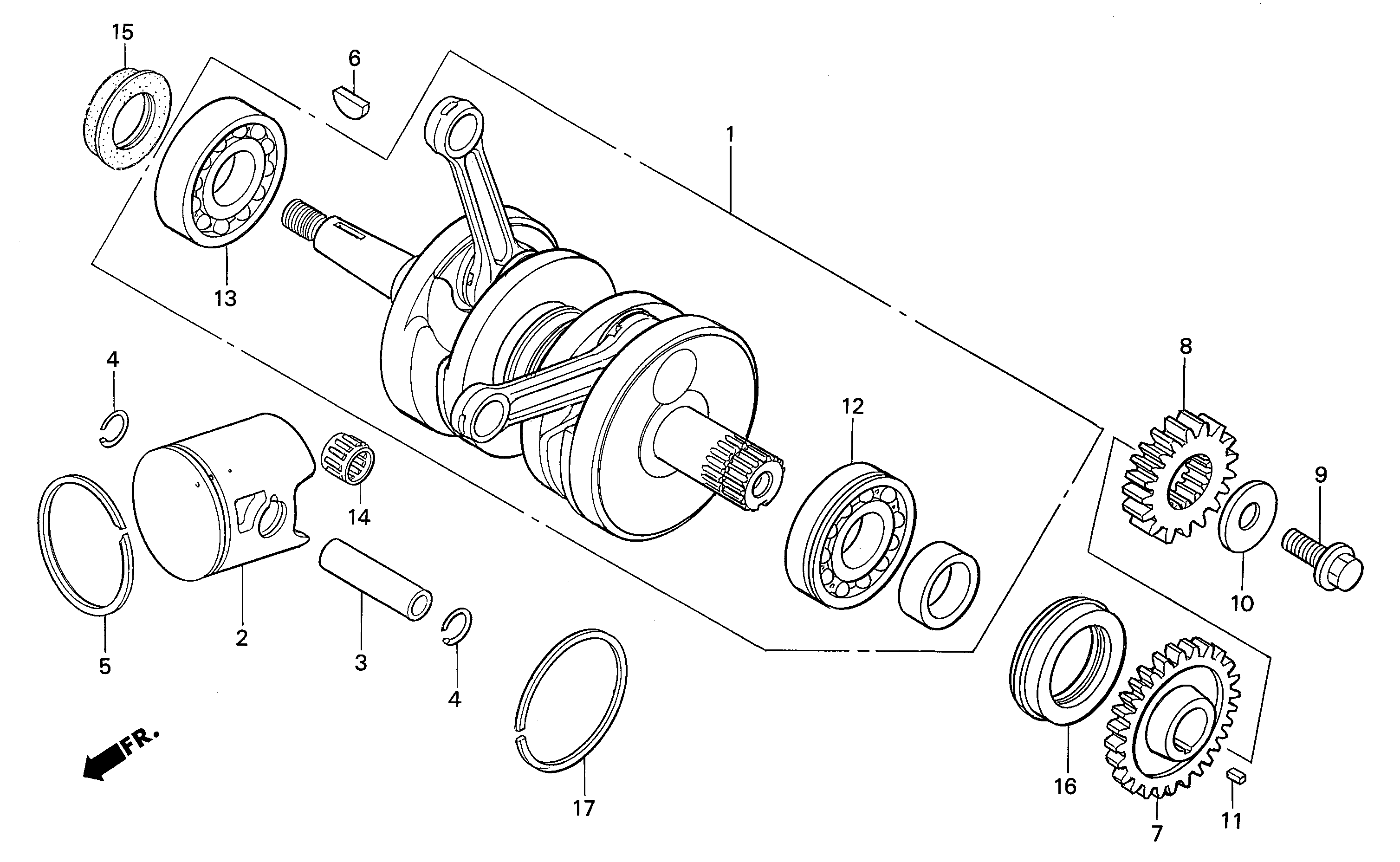 Crankshaft / Piston / Piston Ring Parts for a 2001 Honda RS250 Technical Sports One, LLC